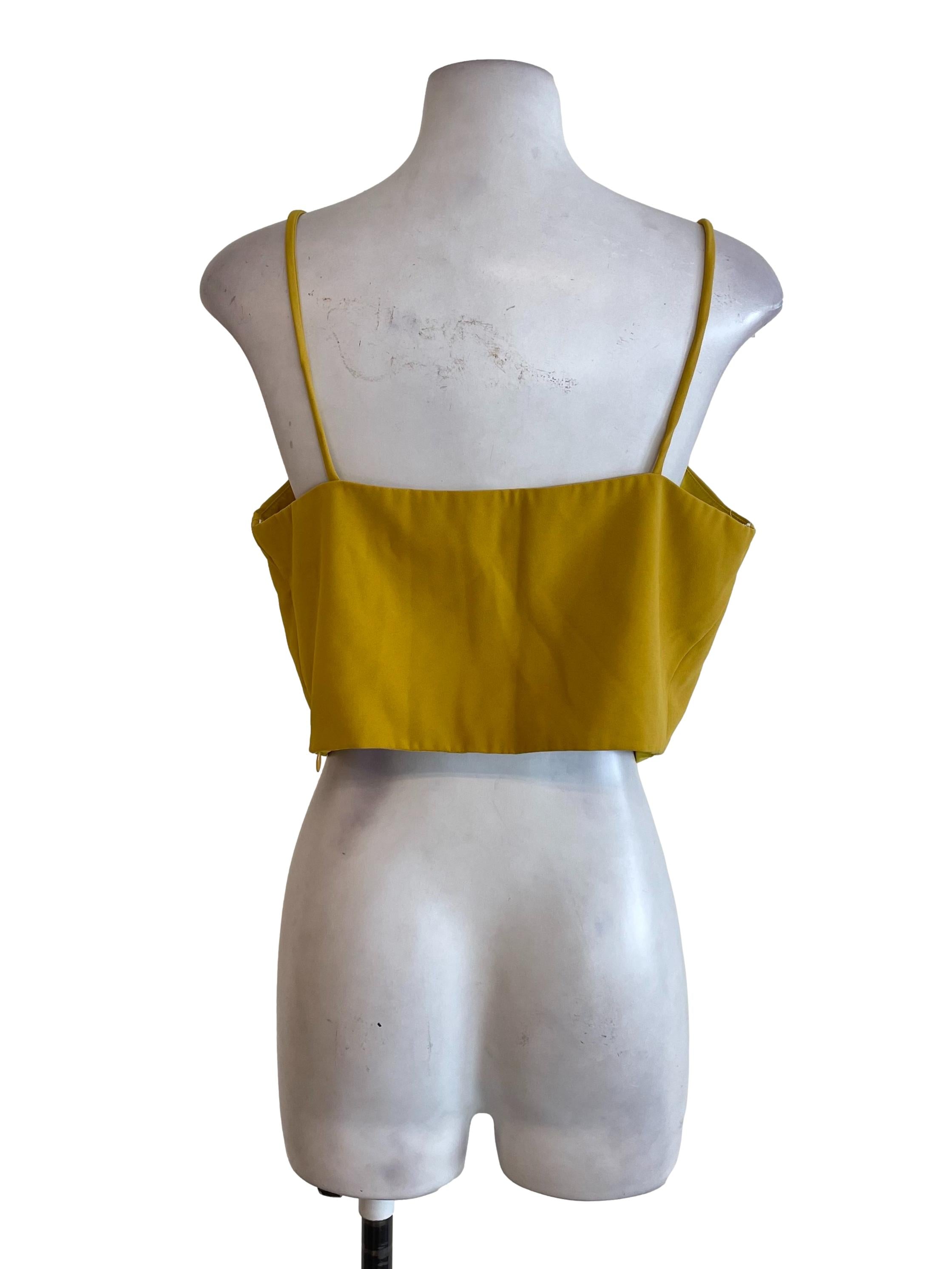 Mustard Yellow Creased Tube Top