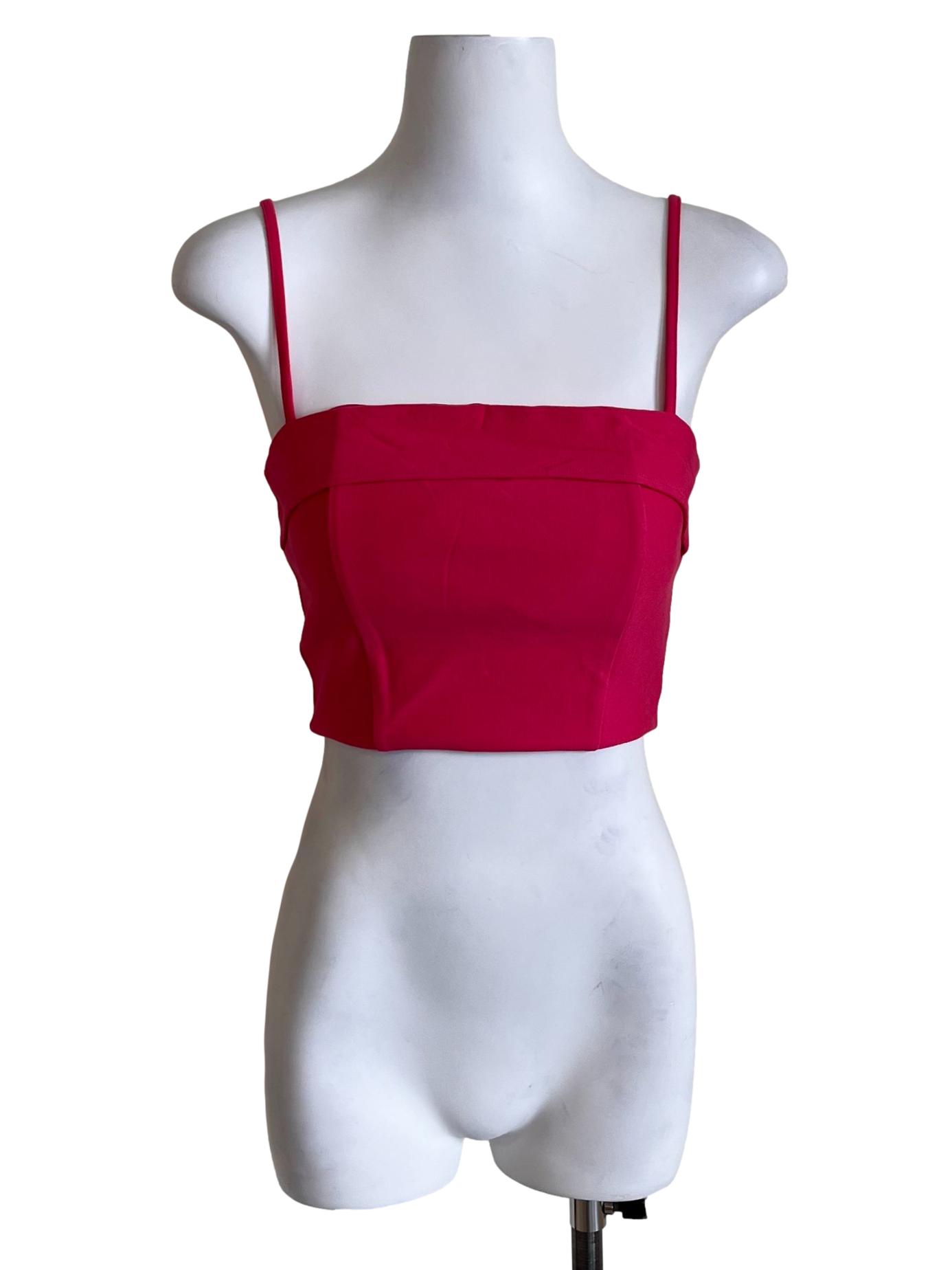 Fuschia Pink Cropped Tube Top