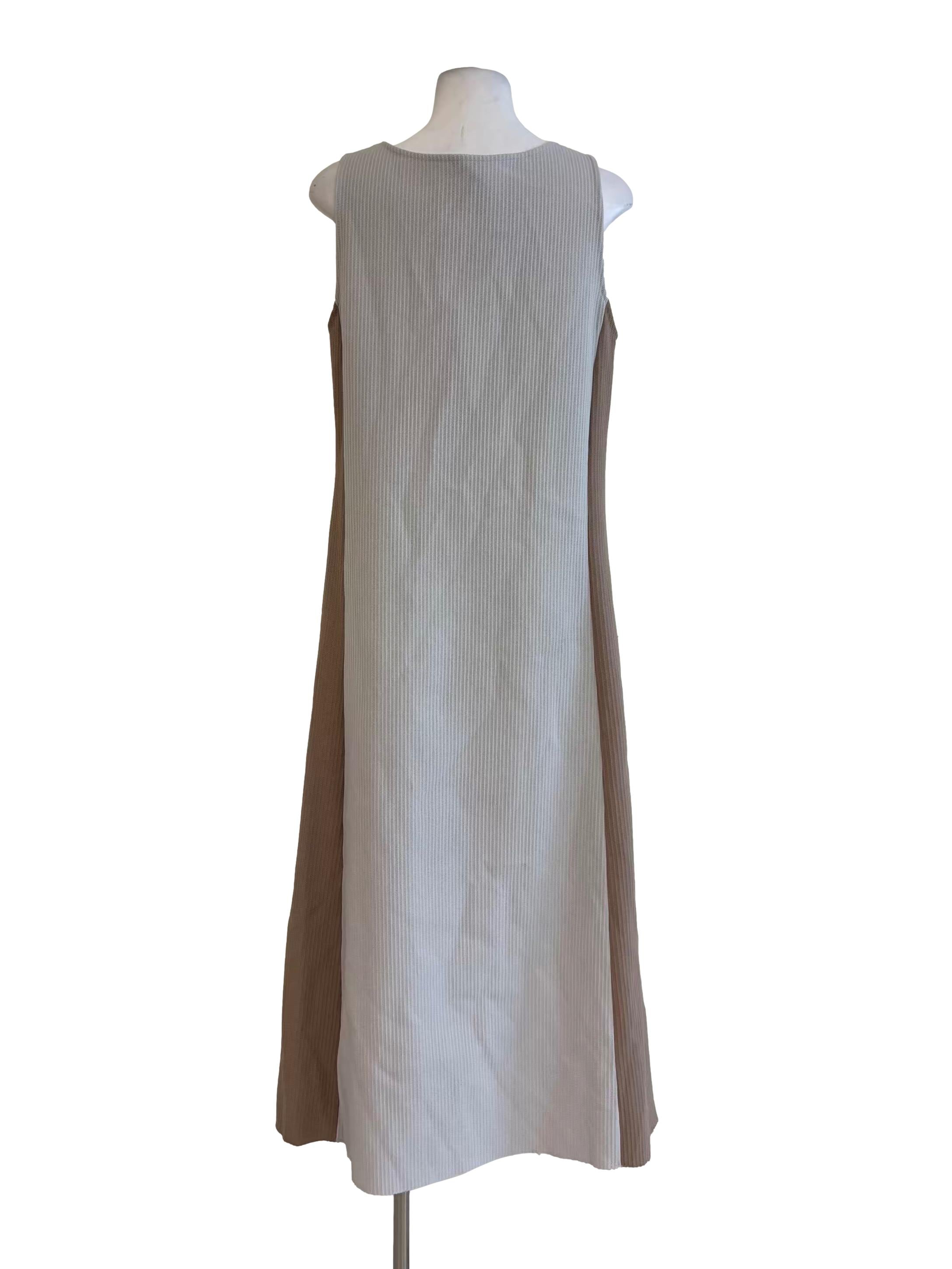 Grey Khaki Brown Sleeveless Shift Dress