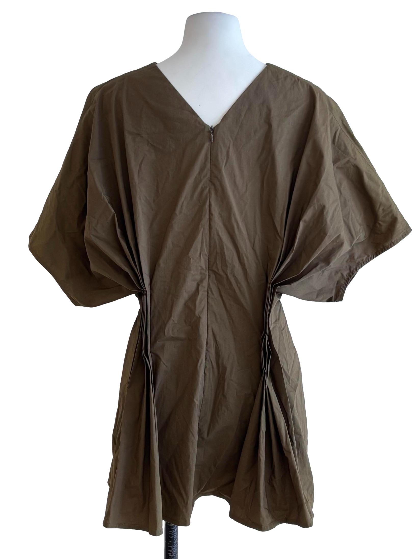 Moss Green Pleated Waist Top