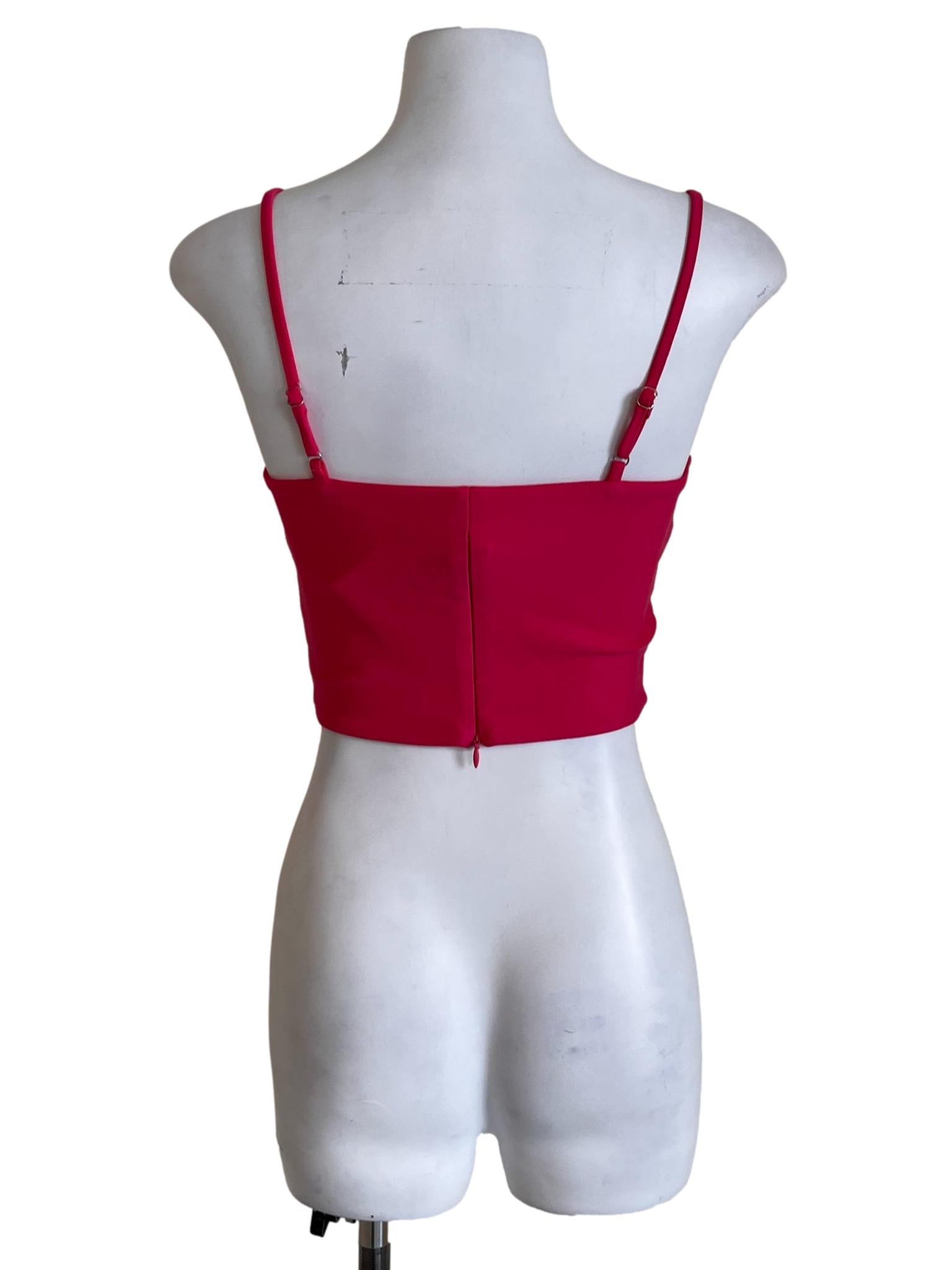 Fuschia Pink Cropped Tube Top