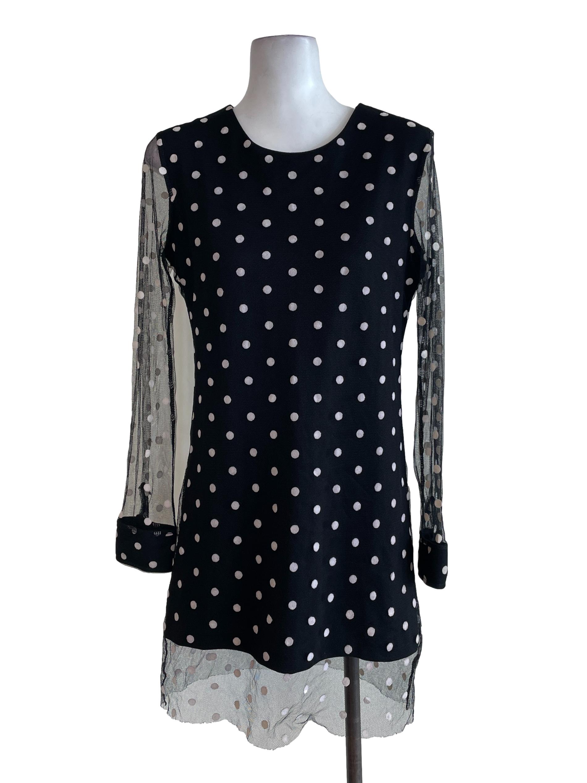 Black Dot Shift Dress