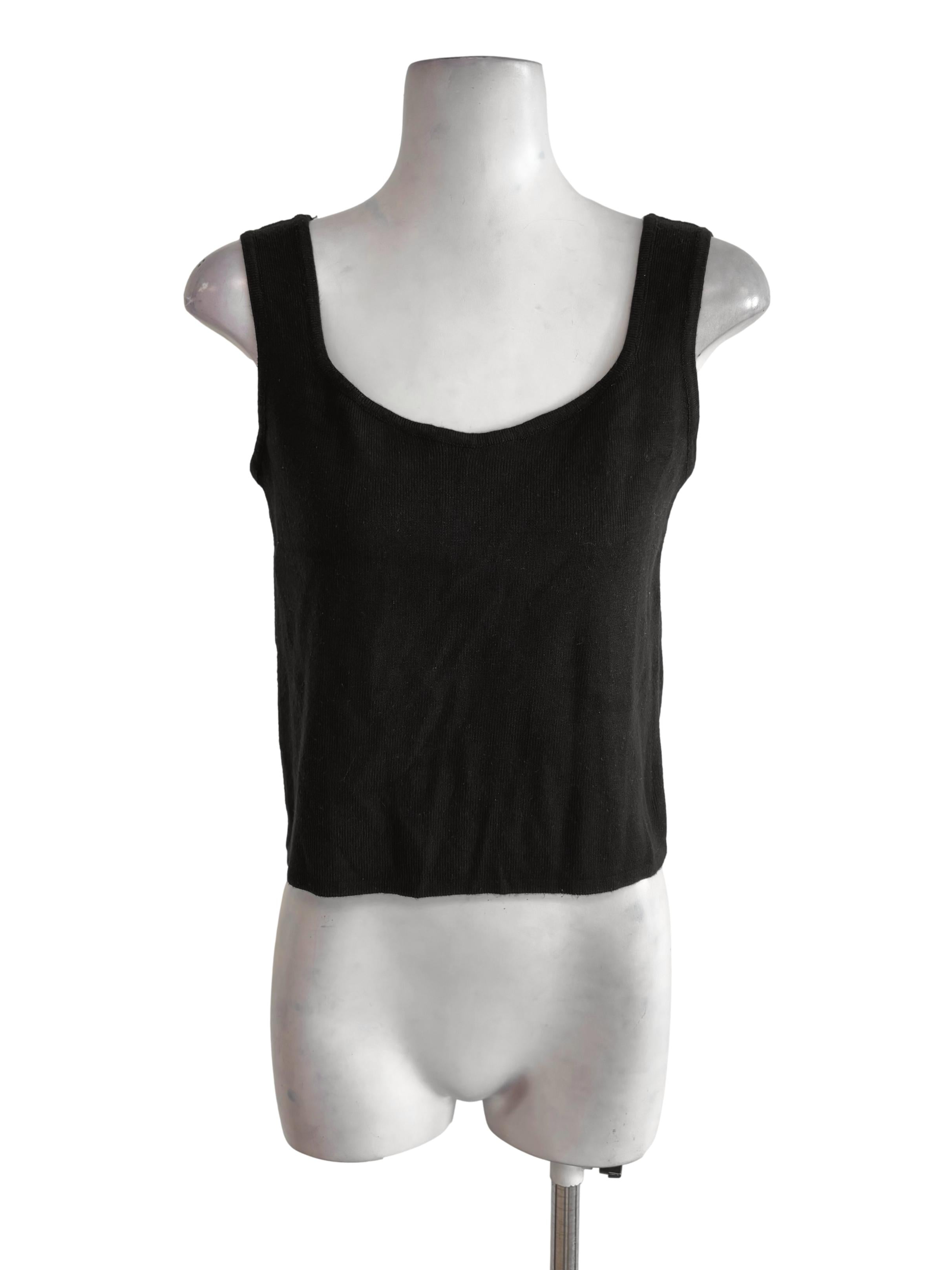 Black Knit Sleeveless Top