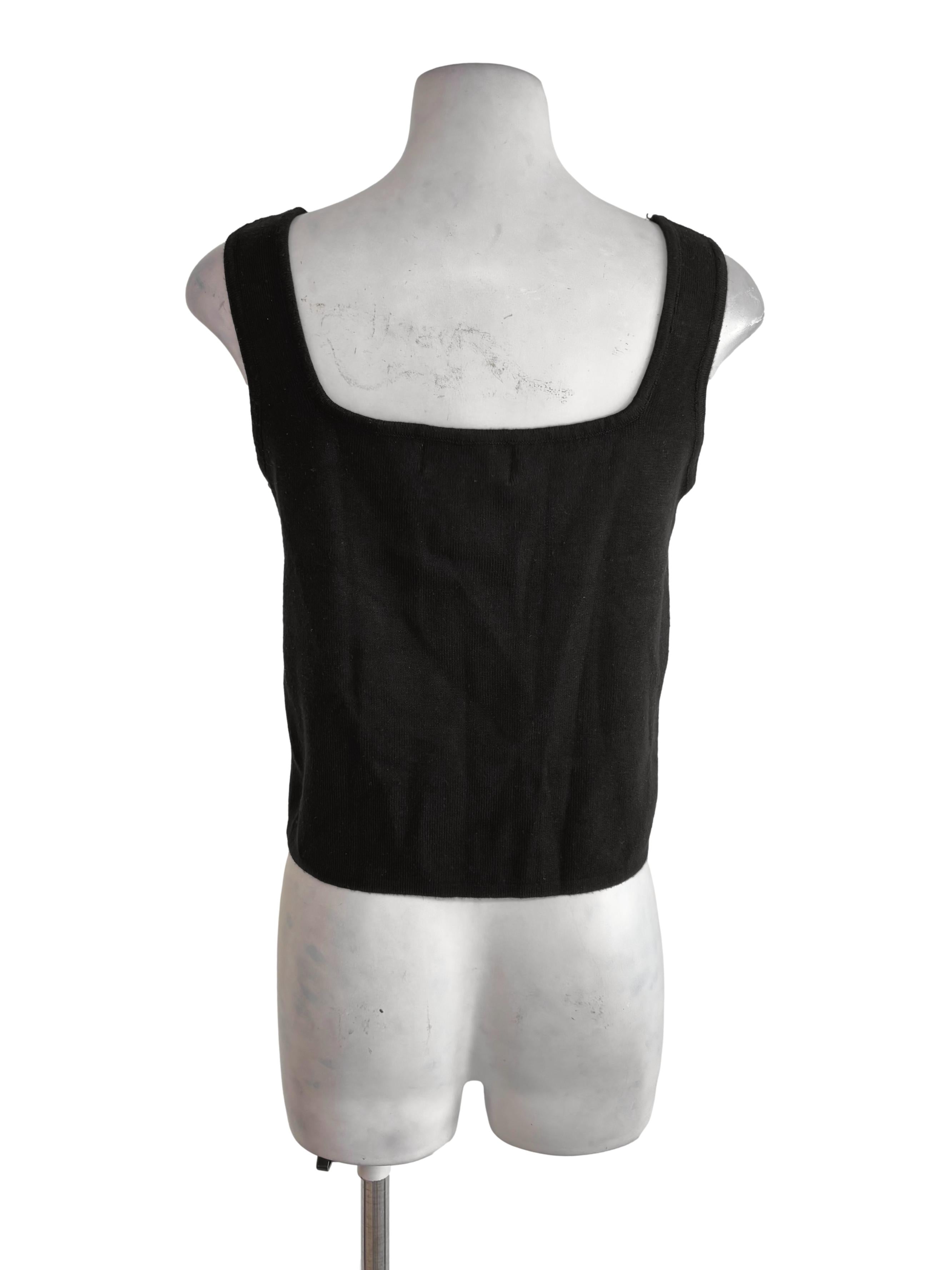 Black Knit Sleeveless Top