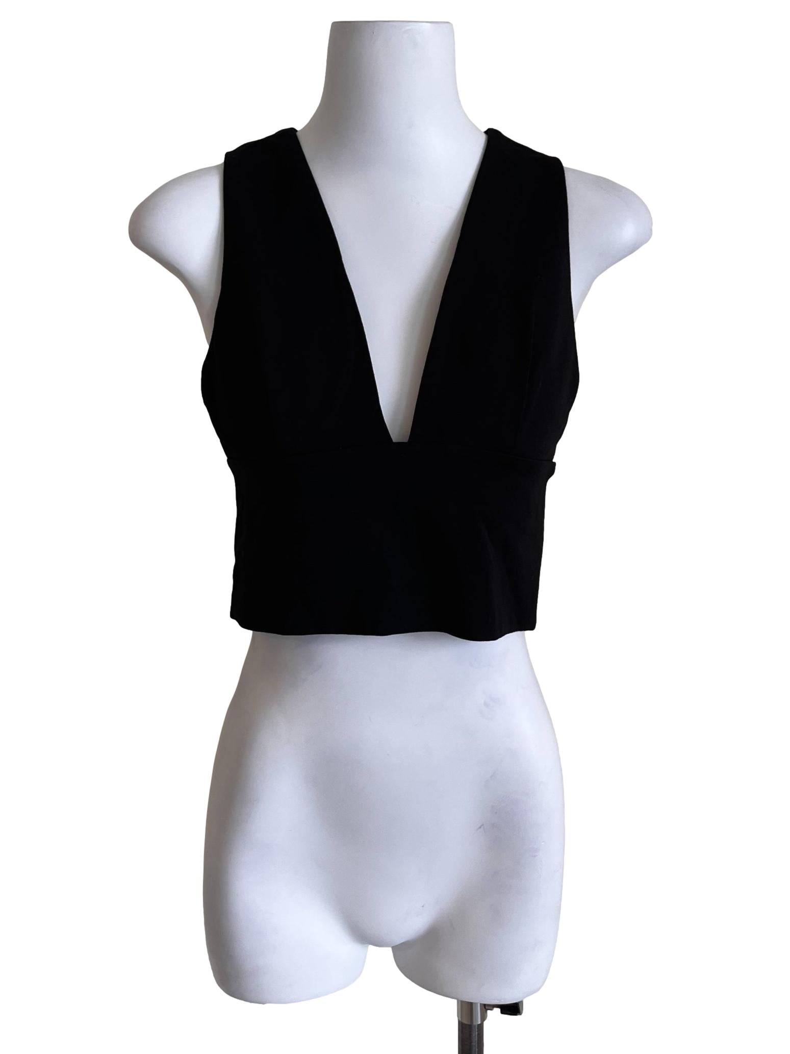 Jade Black V-Neck Sleeveless Top