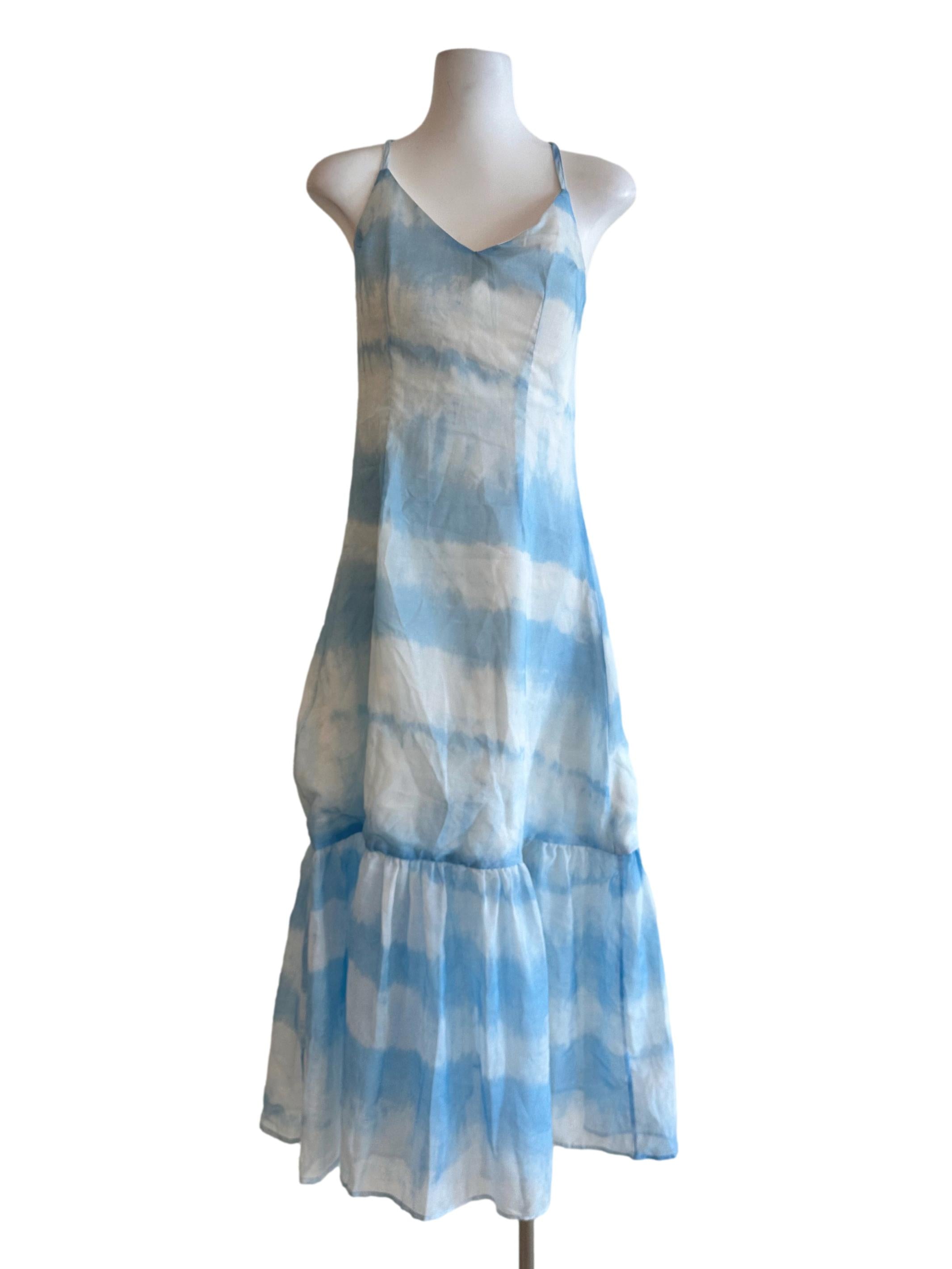 Sky Blue Padded Halter Dress