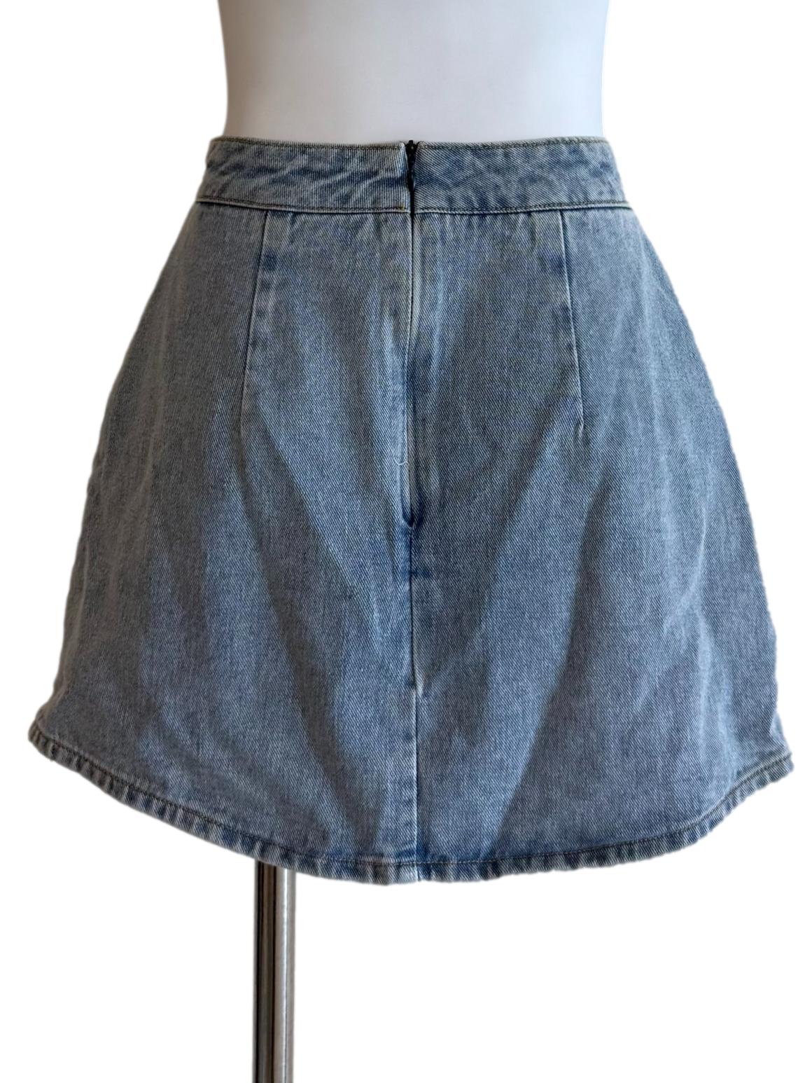 Light Blue A-Line Denim Skirt