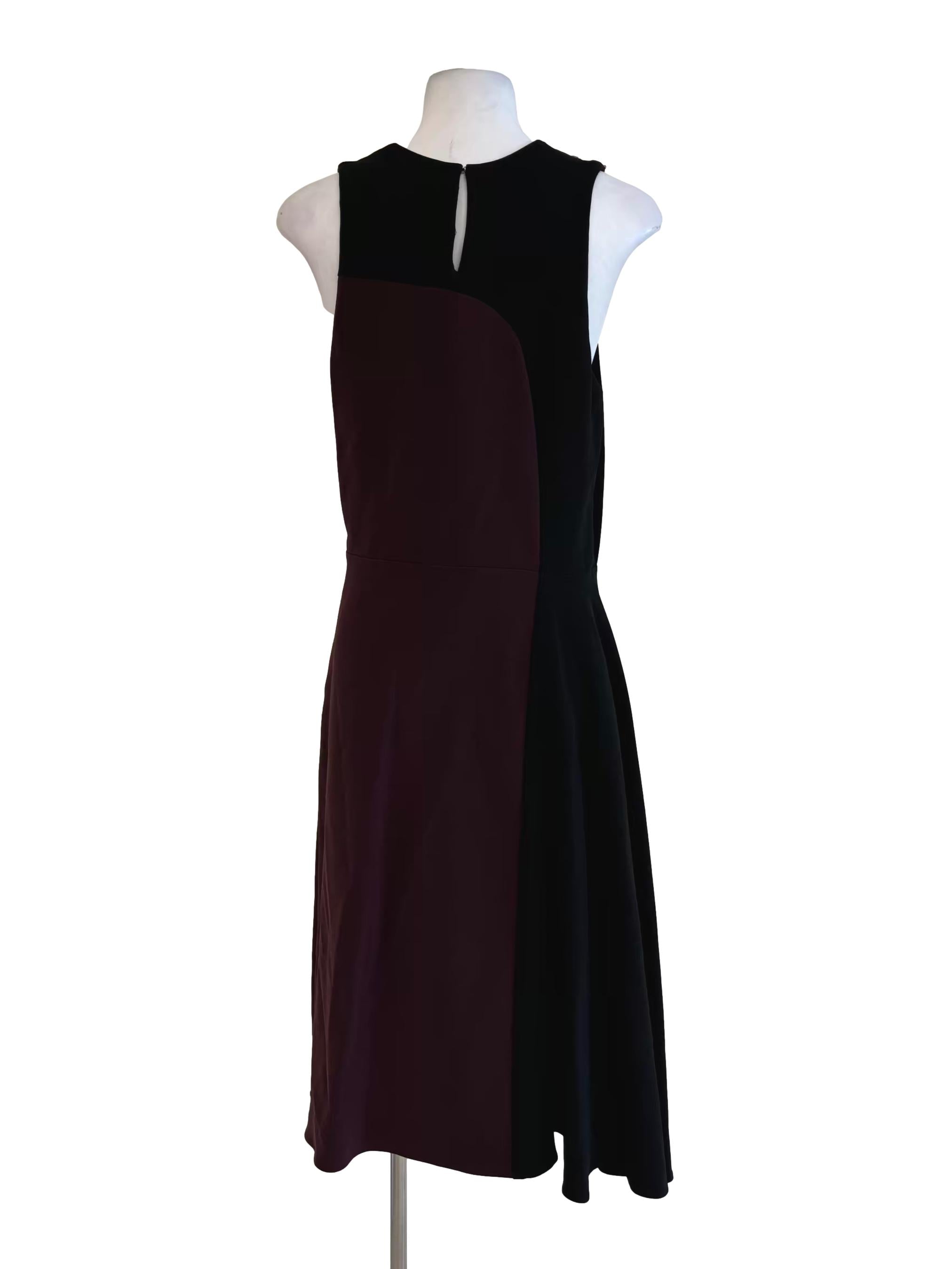Dark Plum Black Sleeveless A-Line Dress