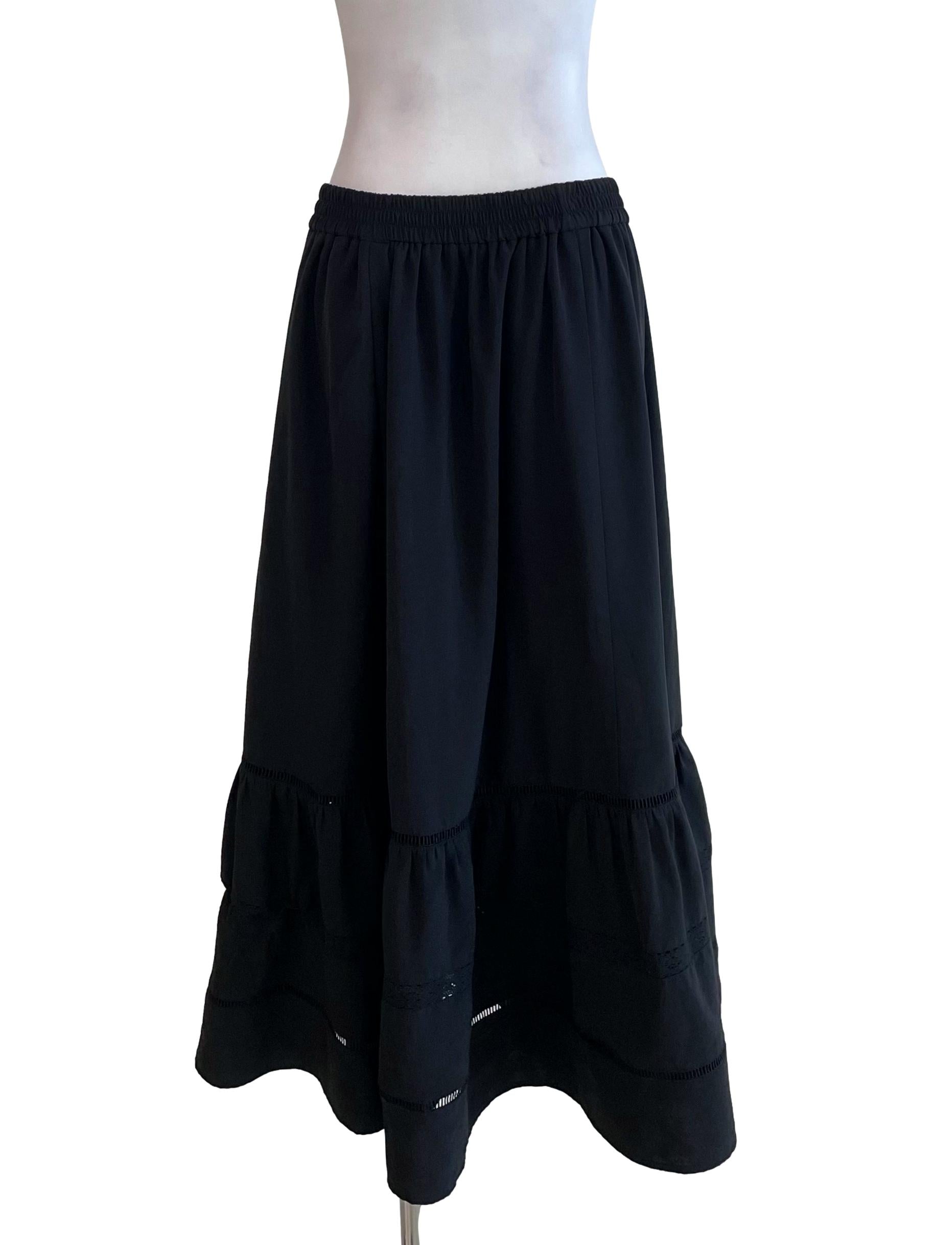 Black Tiered Hollow Bouffant Skirt
