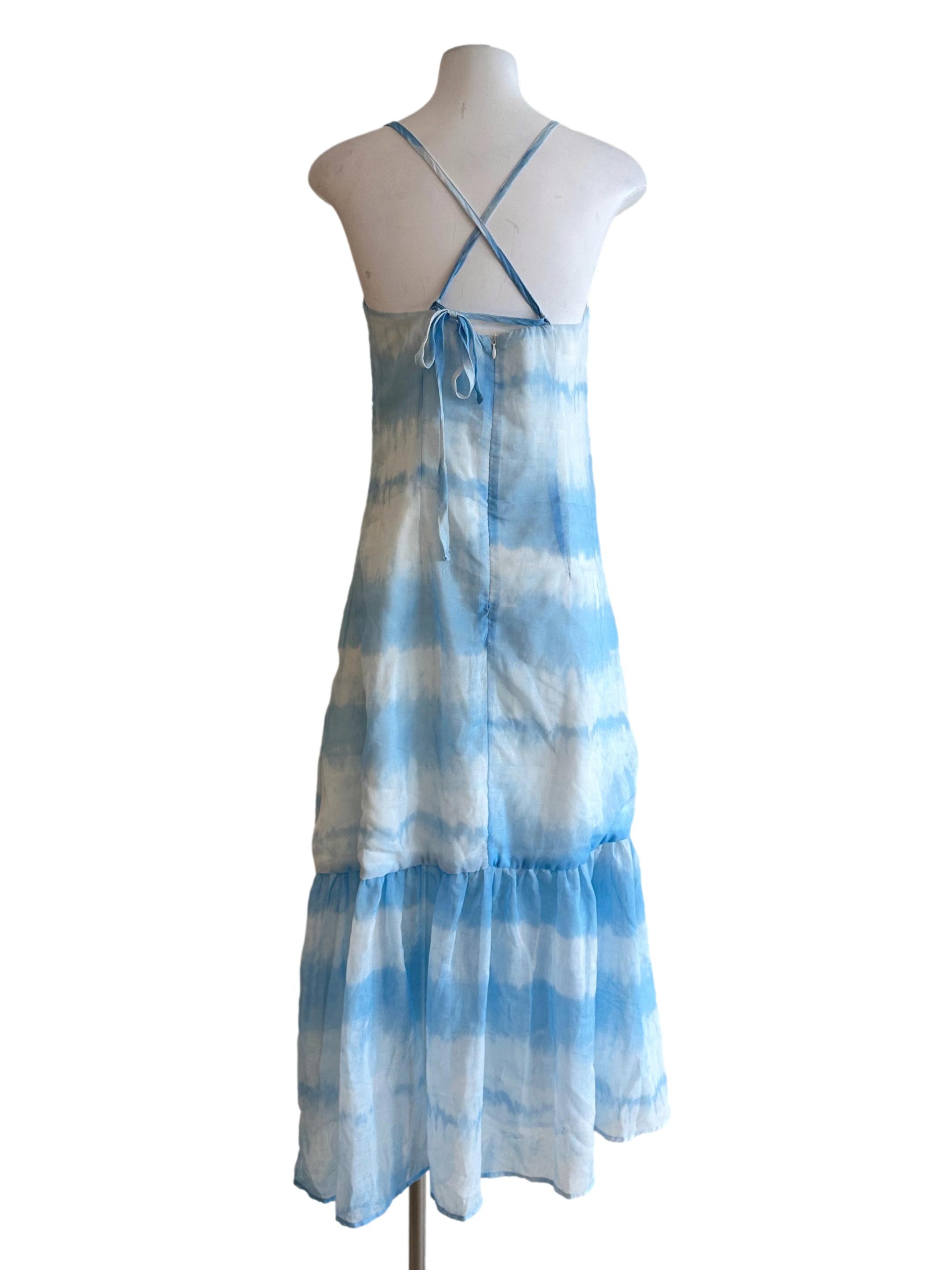 Sky Blue Padded Halter Dress