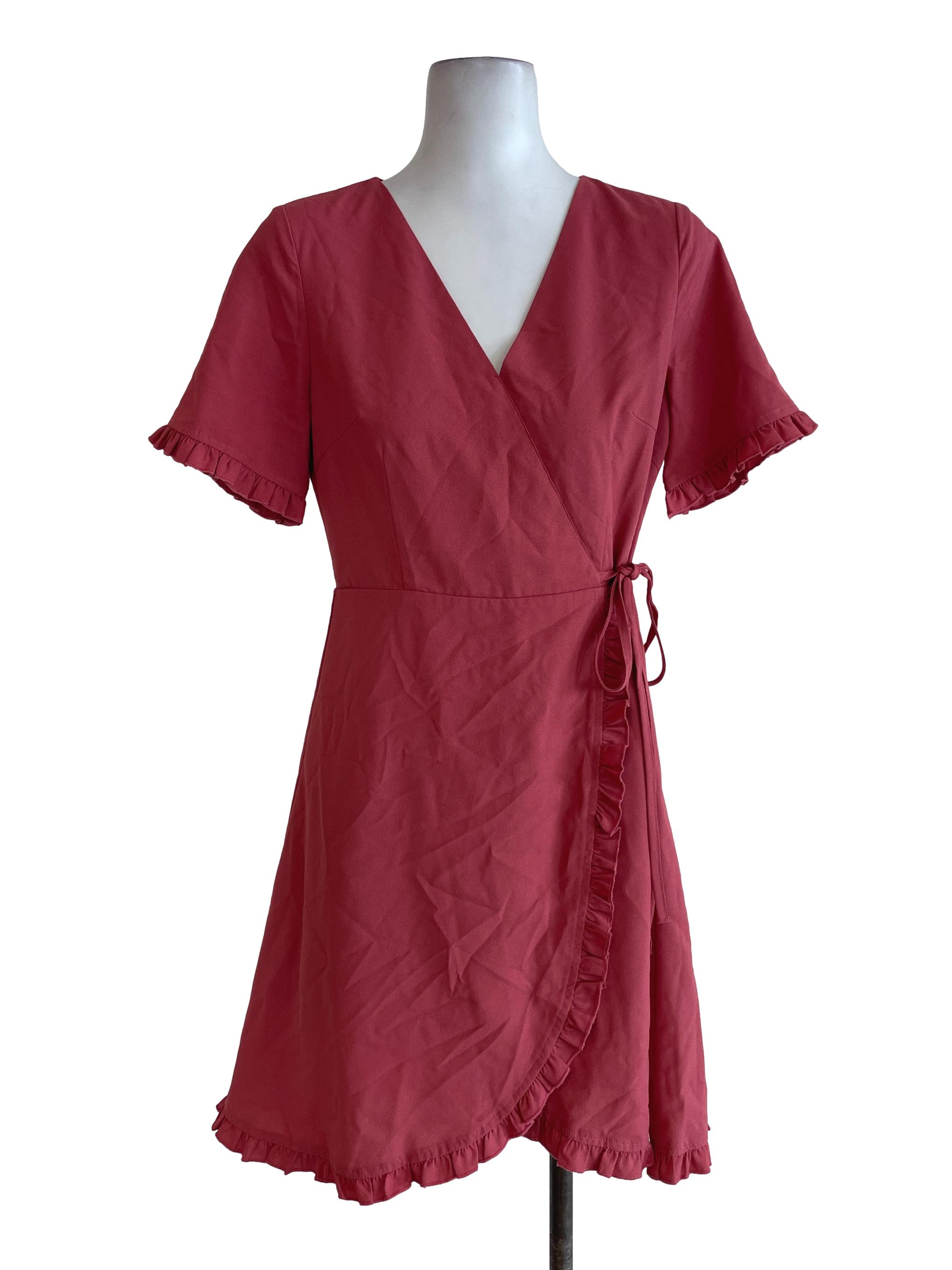 Strawberry Pink Wrap Dress
