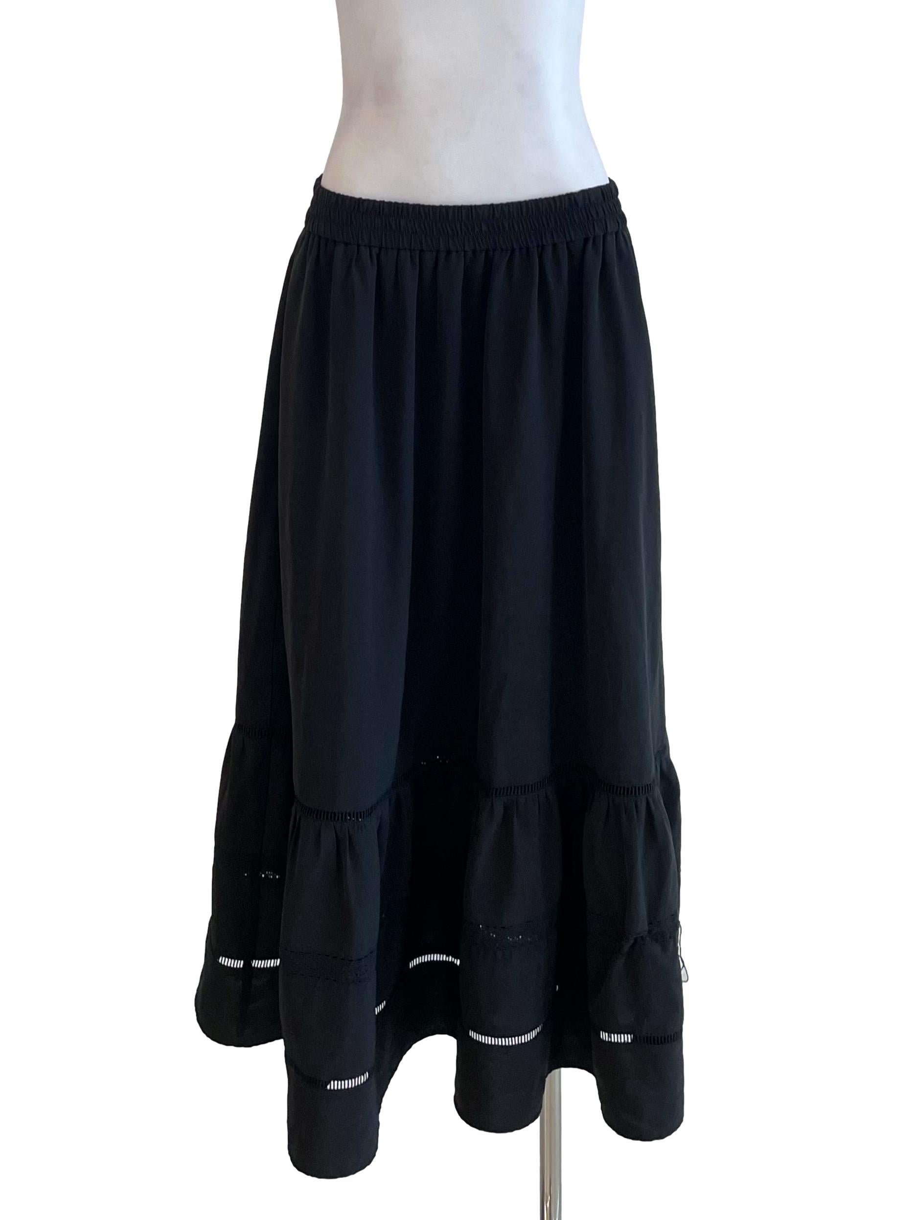 Black Tiered Hollow Bouffant Skirt