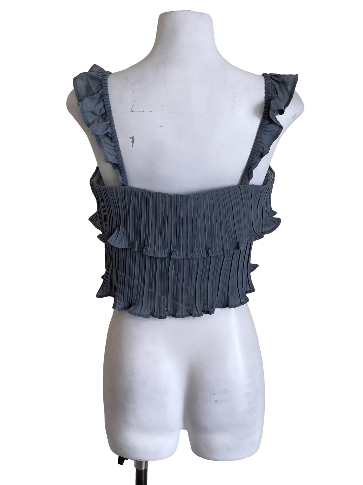 Stone Blue Square Cropped Top