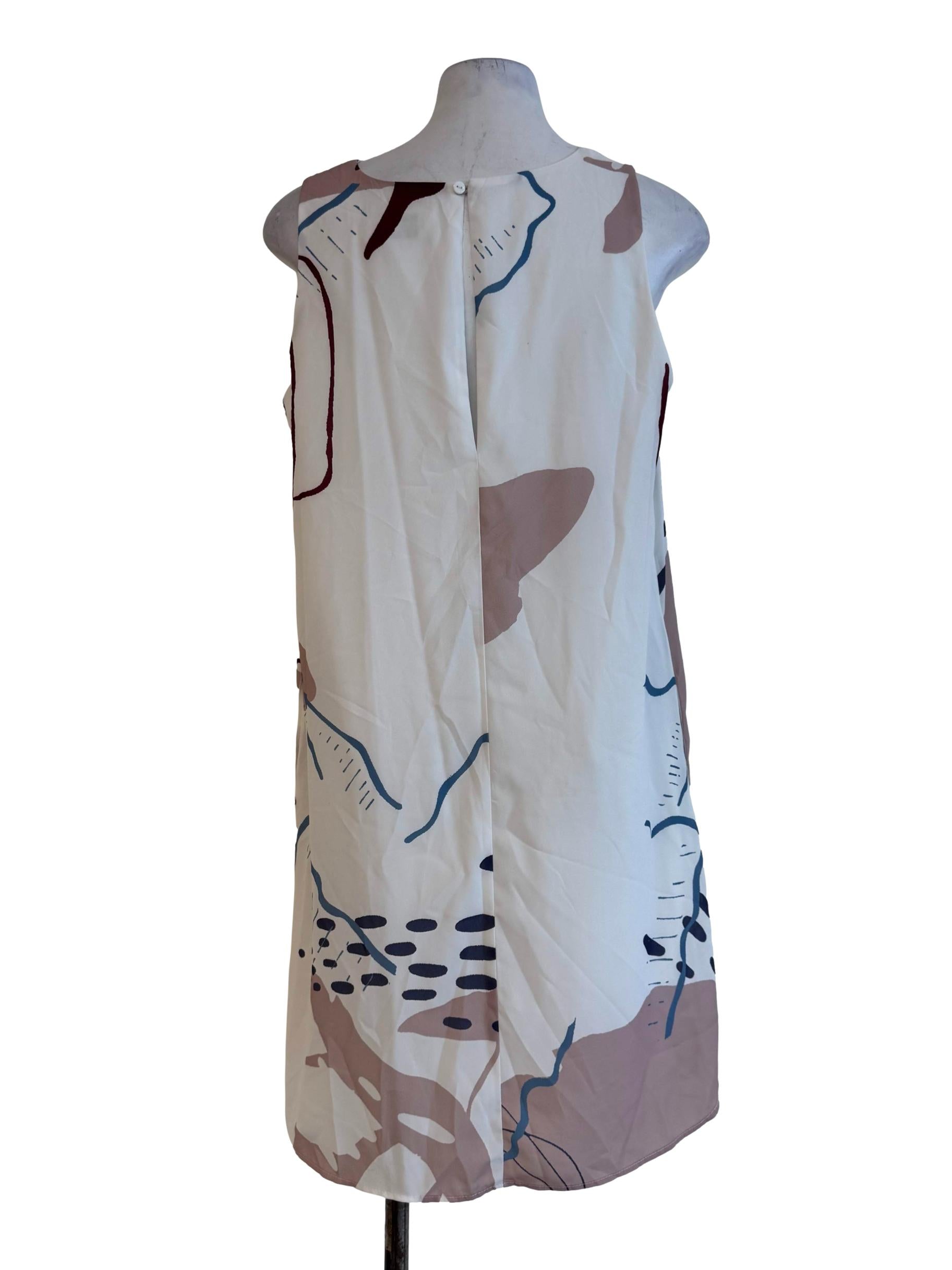 Milk White With Prints A-Line Dress