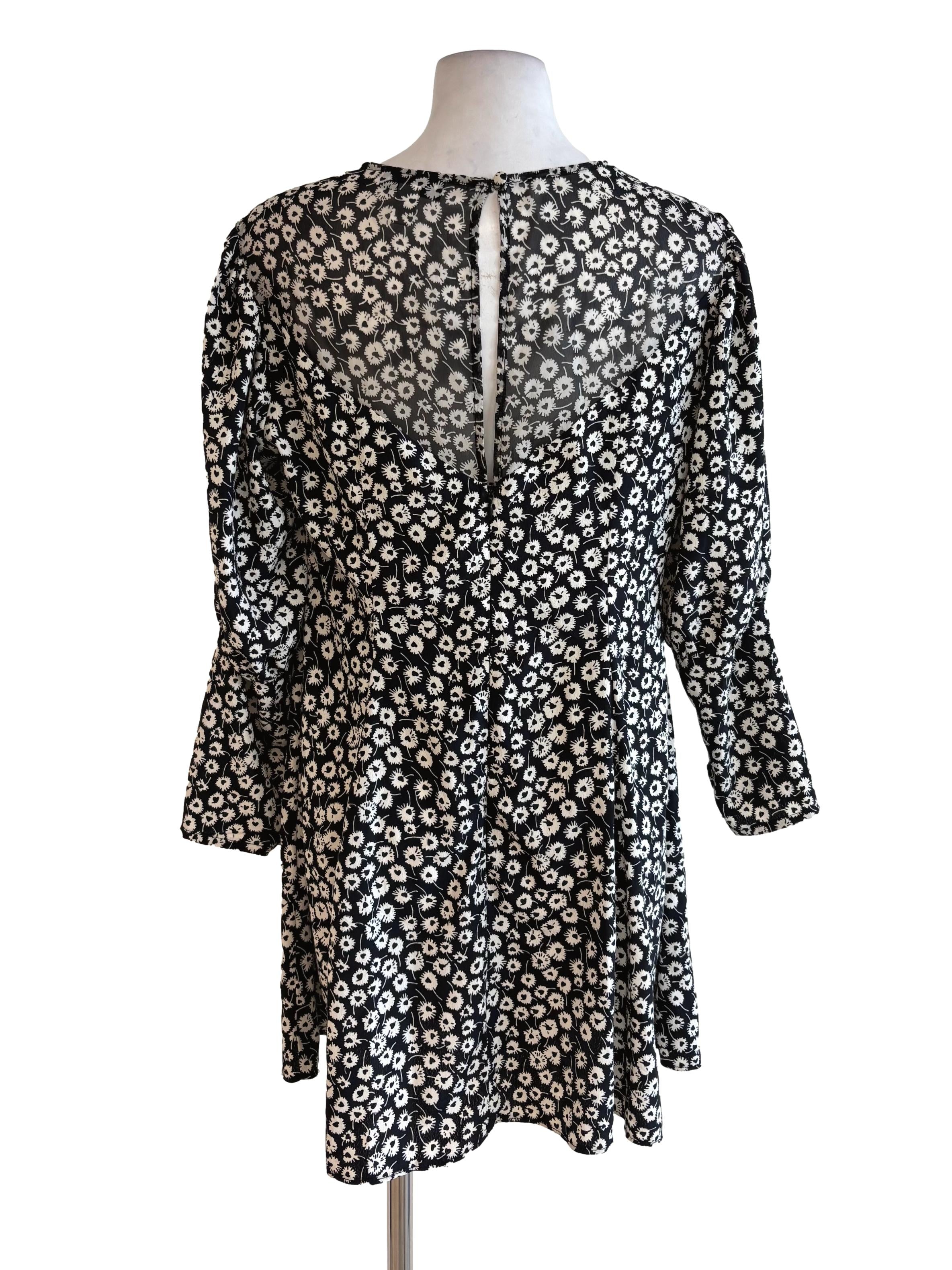 Black Floral Sheer Dress