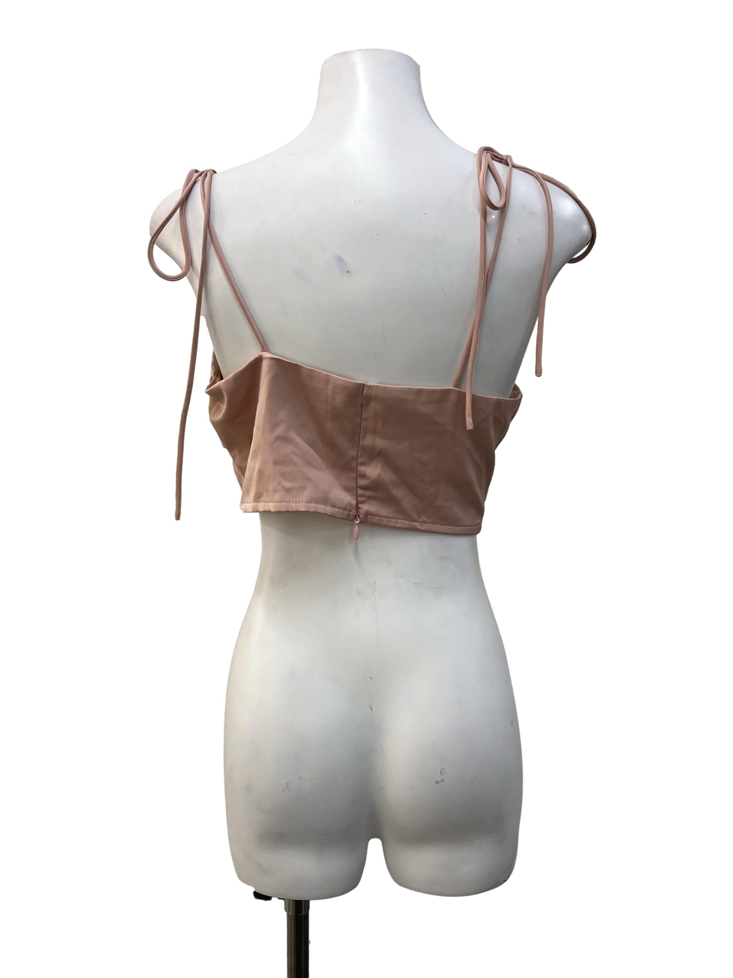 Pink Knotted Satin Top