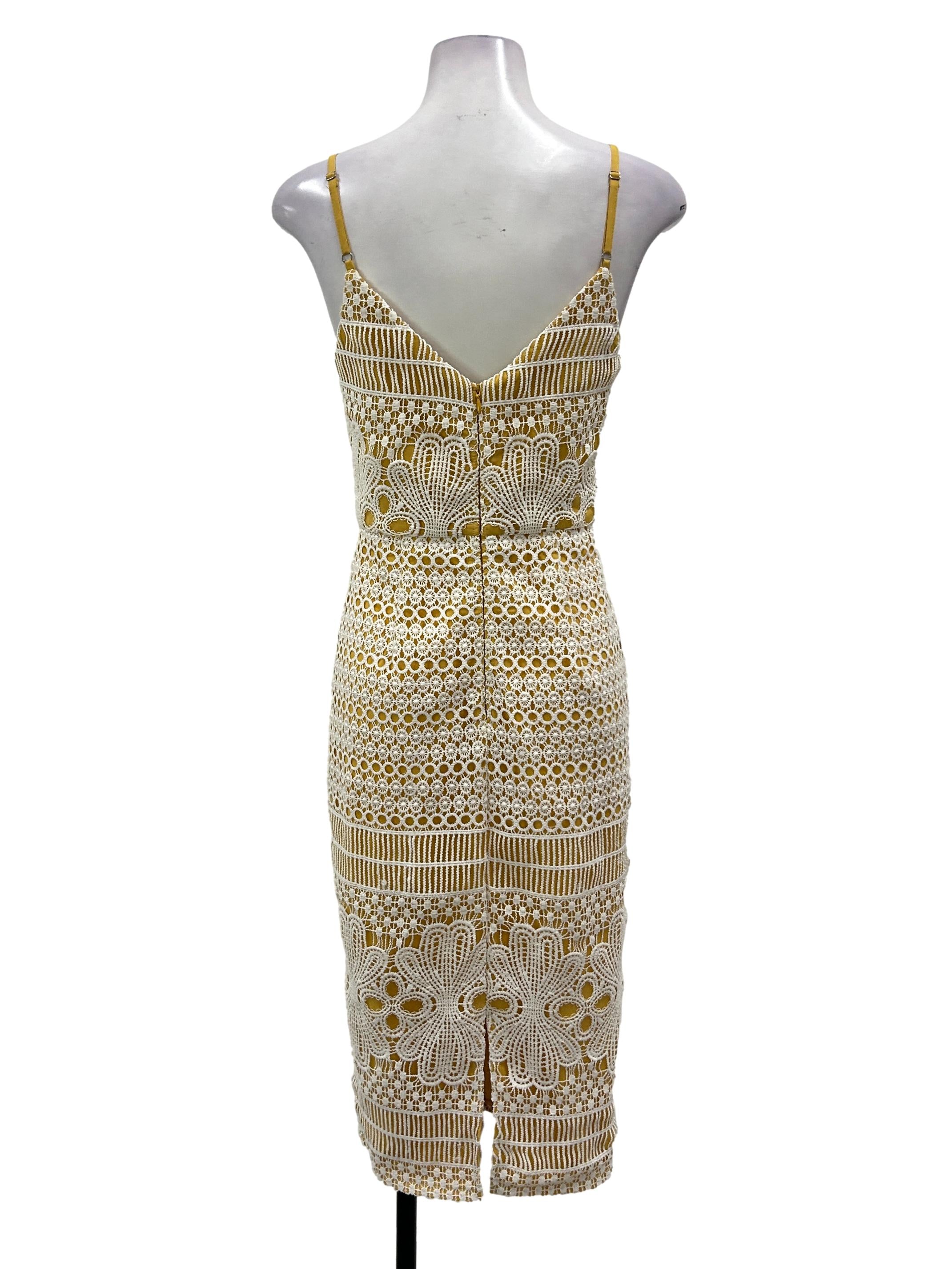 Yellow Lace Sleeveless Dress