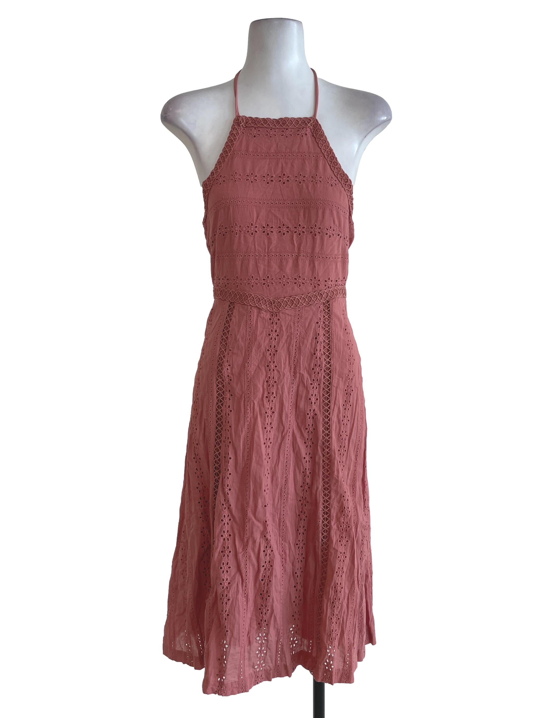 Coral Pink Eyelet Dress