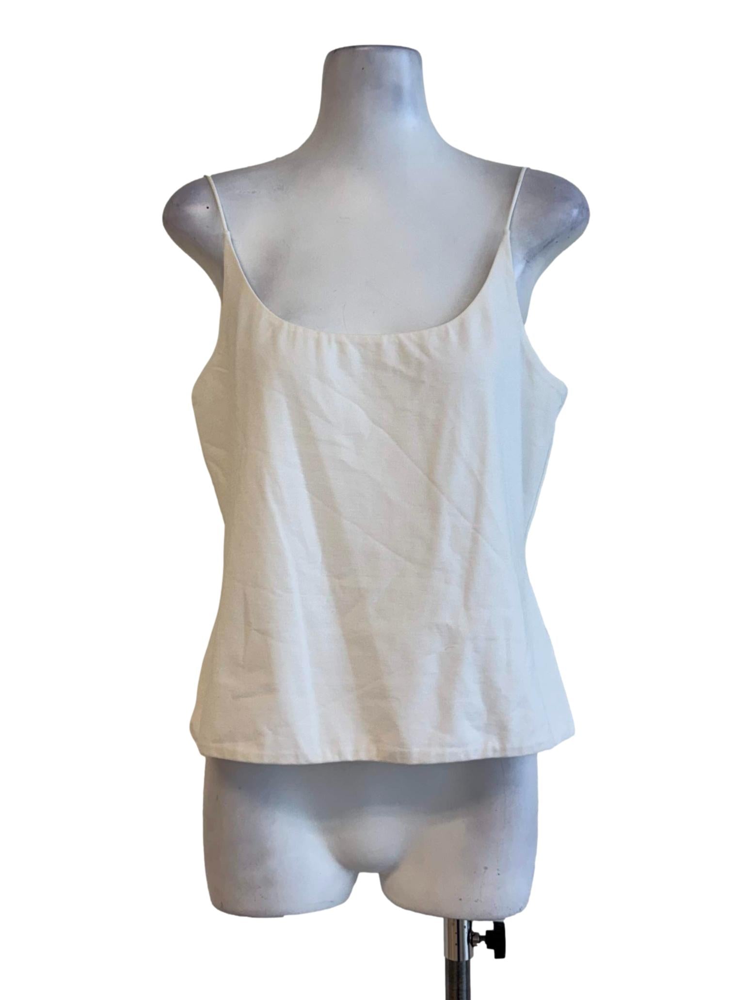 Cotton White Round Neck Camisole