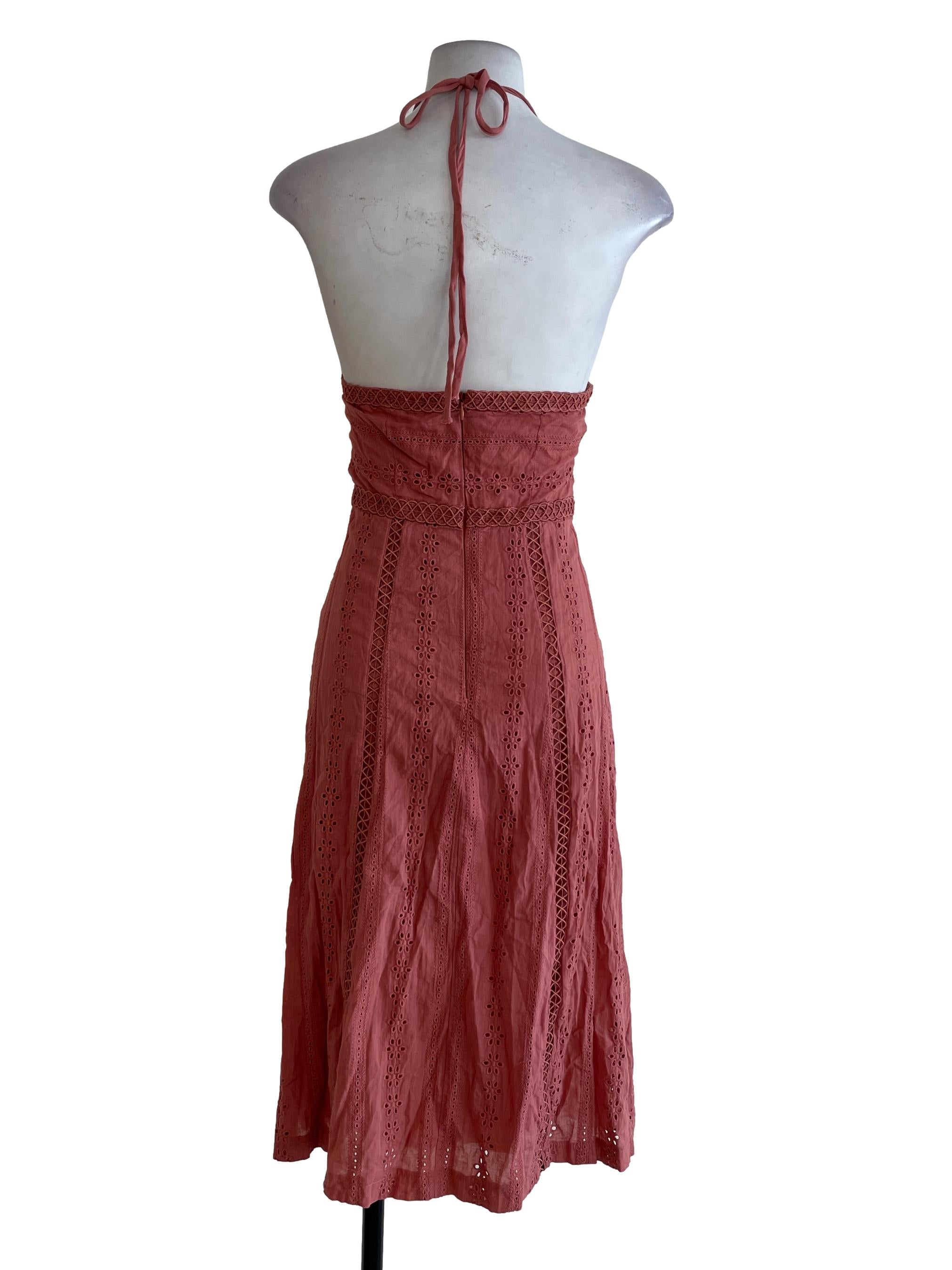Coral Pink Eyelet Dress