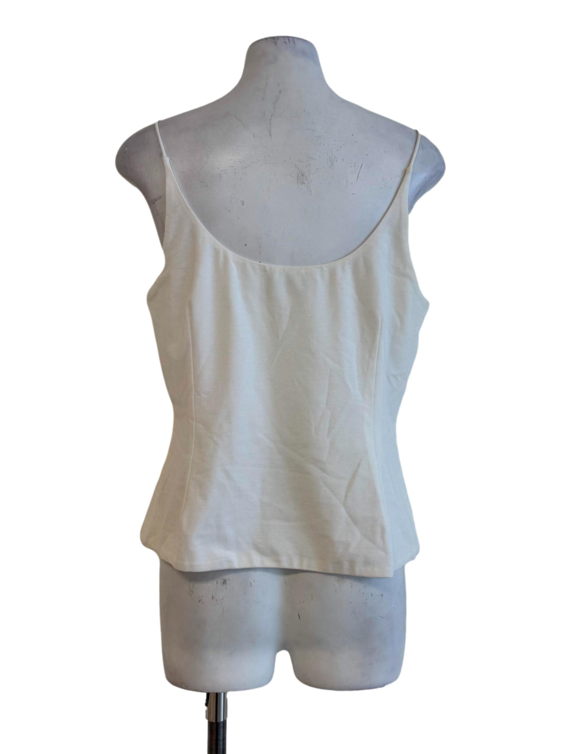 Cotton White Round Neck Camisole