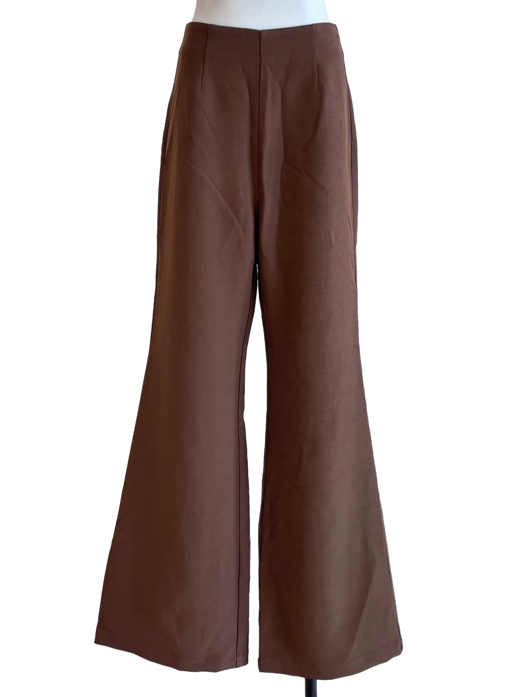 Caramel Brown High Waist Formal Pants