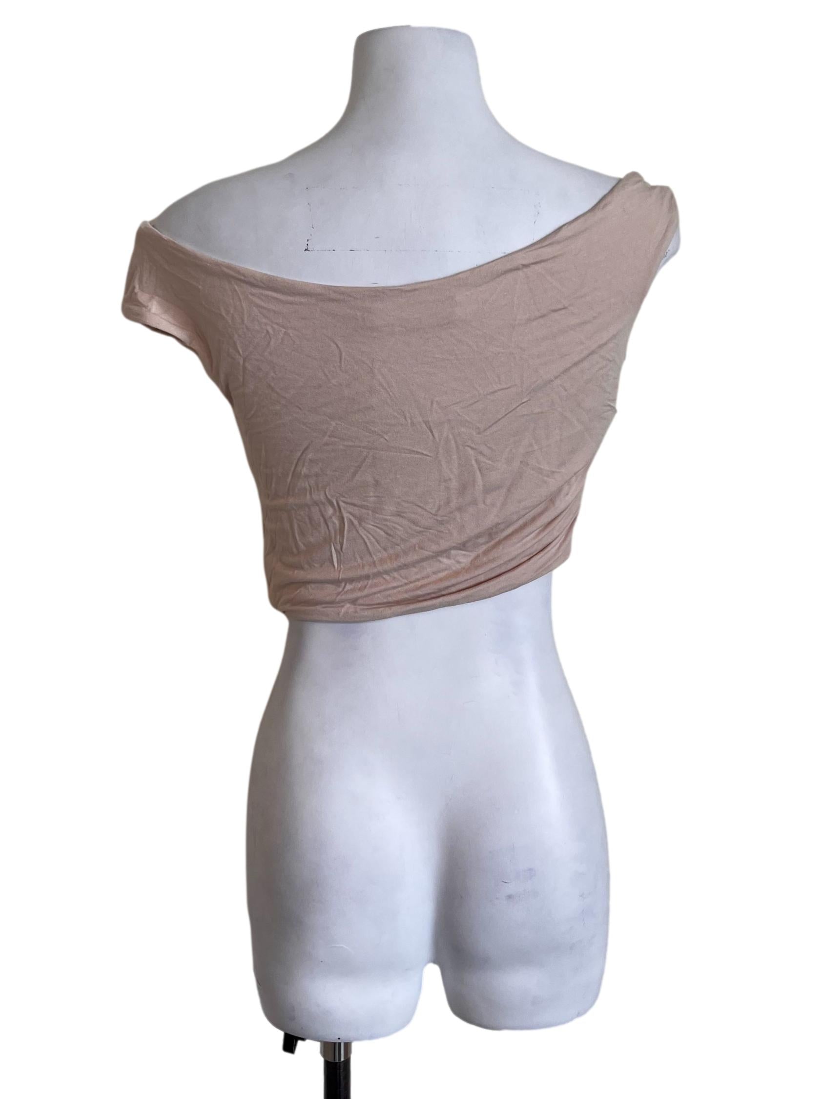 Ivory Beige Off-Shoulder Top
