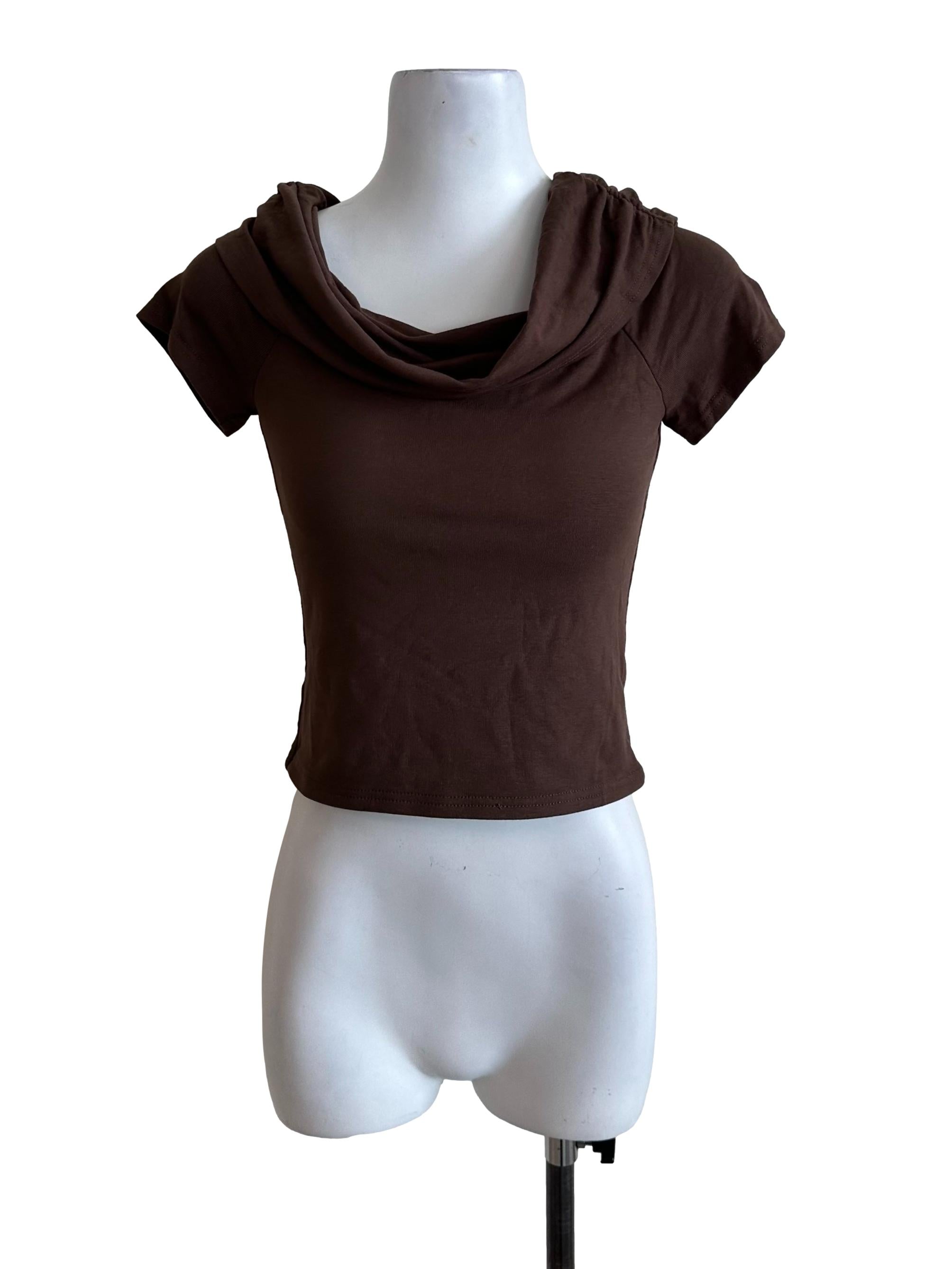 Chocolate Brown Cowl Neck Top