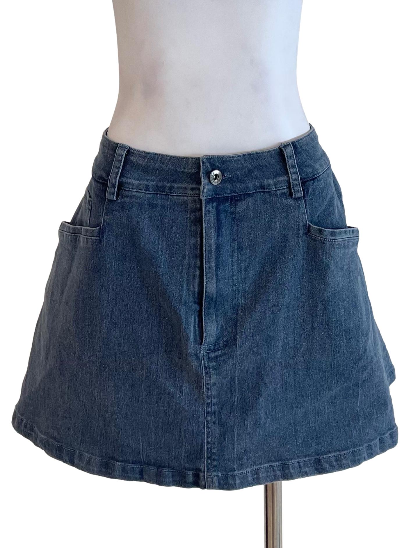 Dark Stone A-Line Jean Skirt