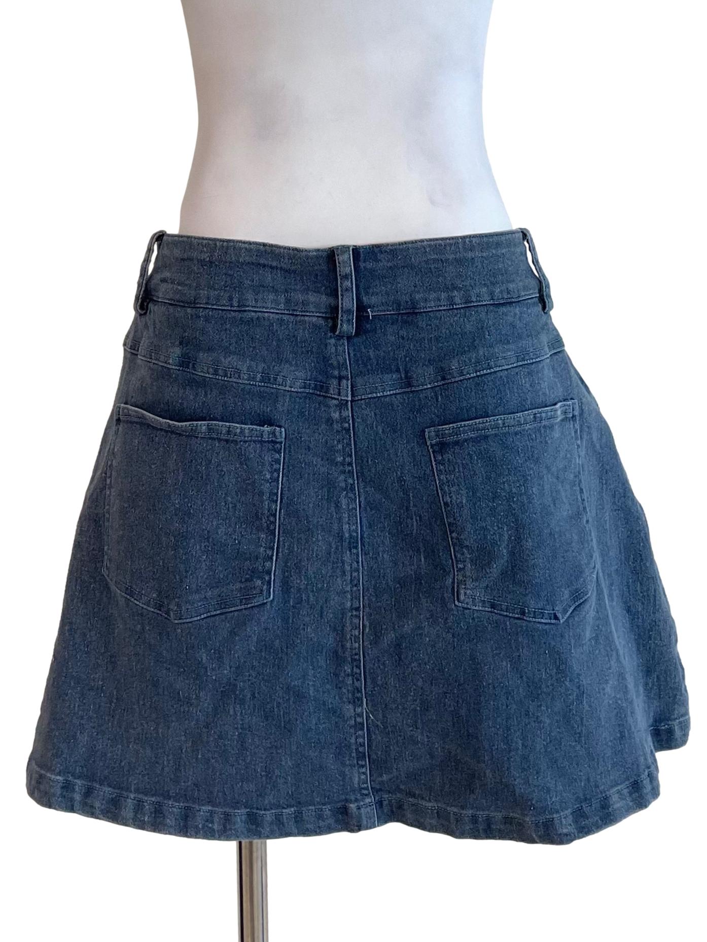 Dark Stone A-Line Jean Skirt