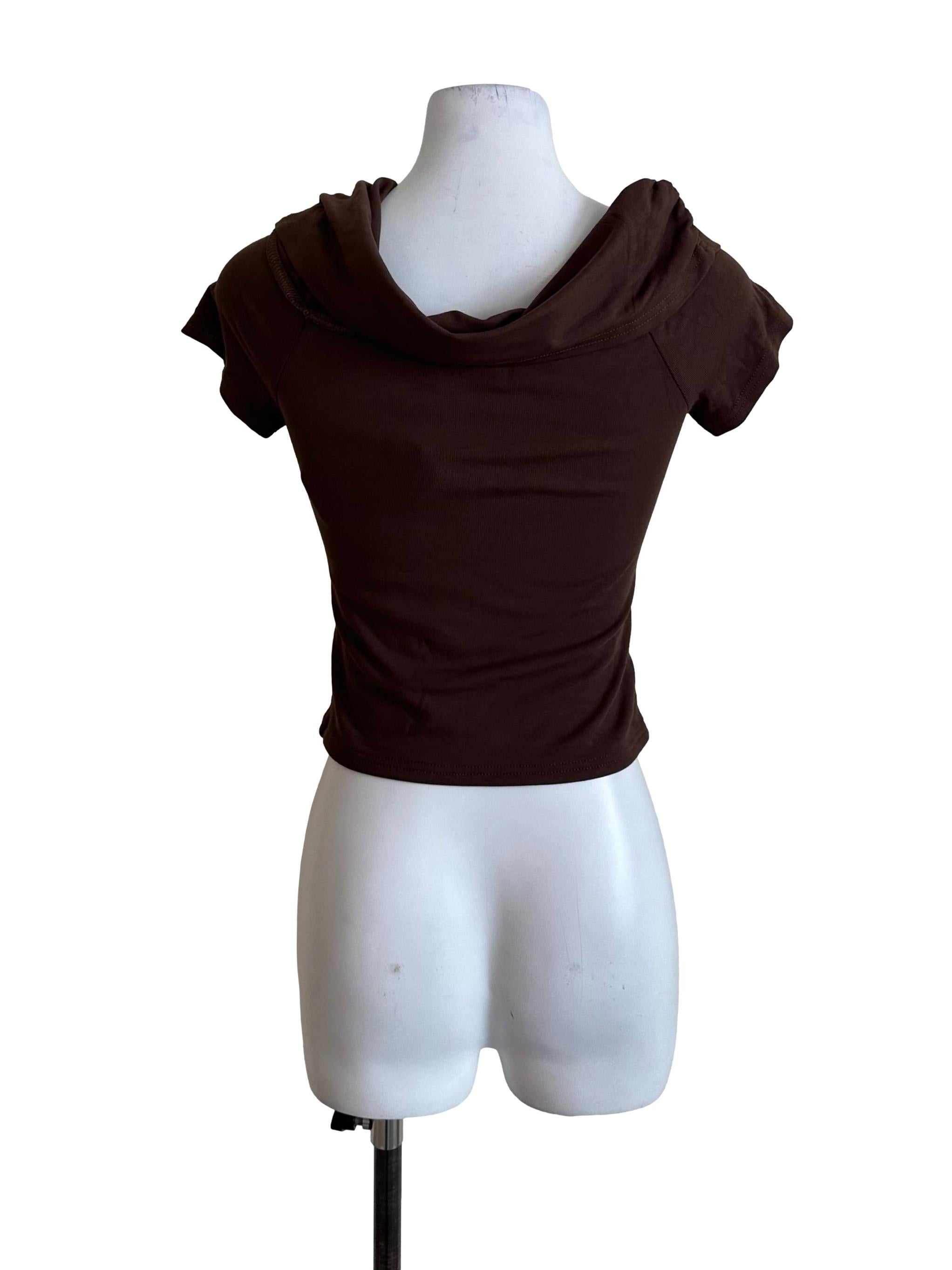 Chocolate Brown Cowl Neck Top