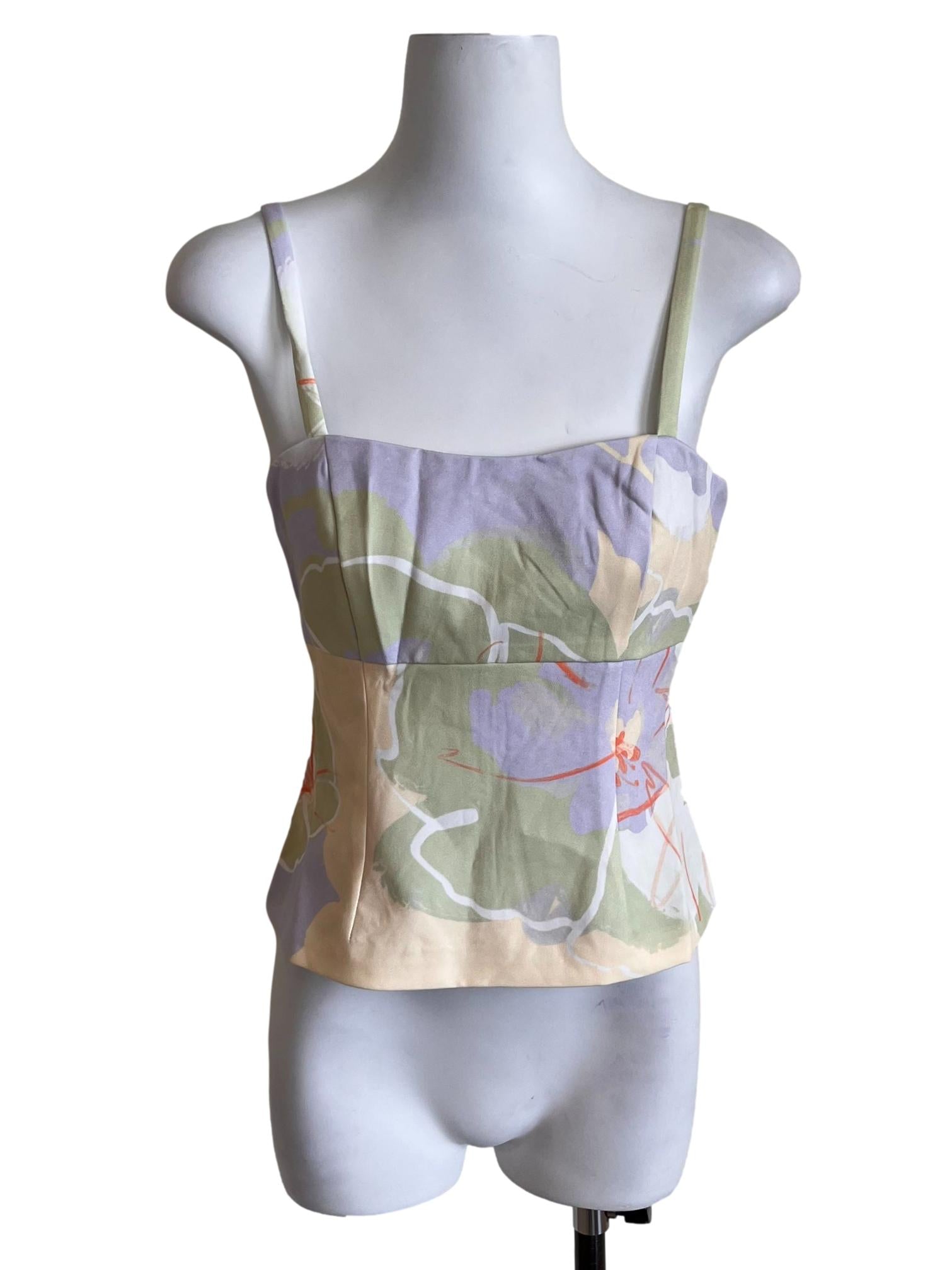 Lilac Purple Abstract Print Sleeveless Top