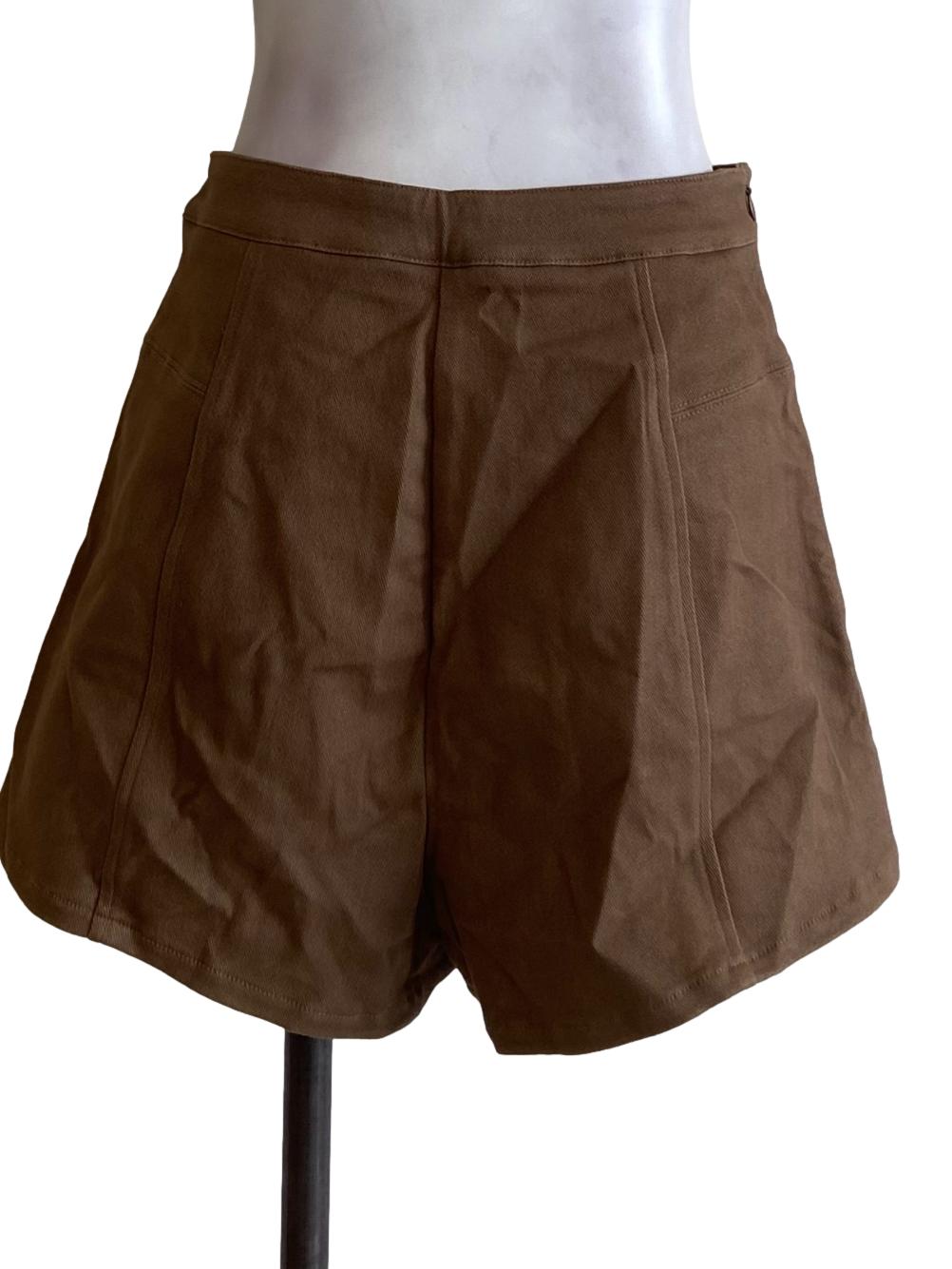 Tortilla Brown Herringbone Jeans Shorts YHF