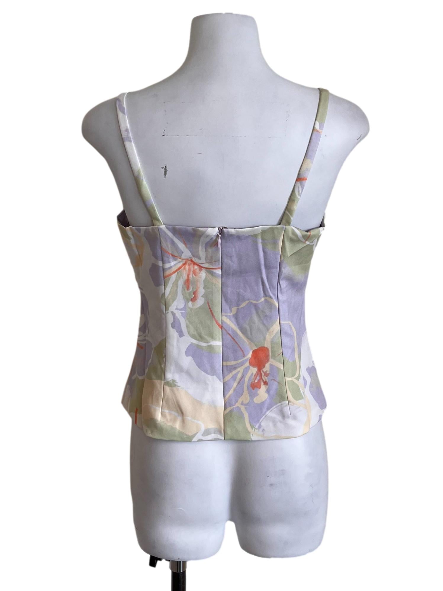 Lilac Purple Abstract Print Sleeveless Top