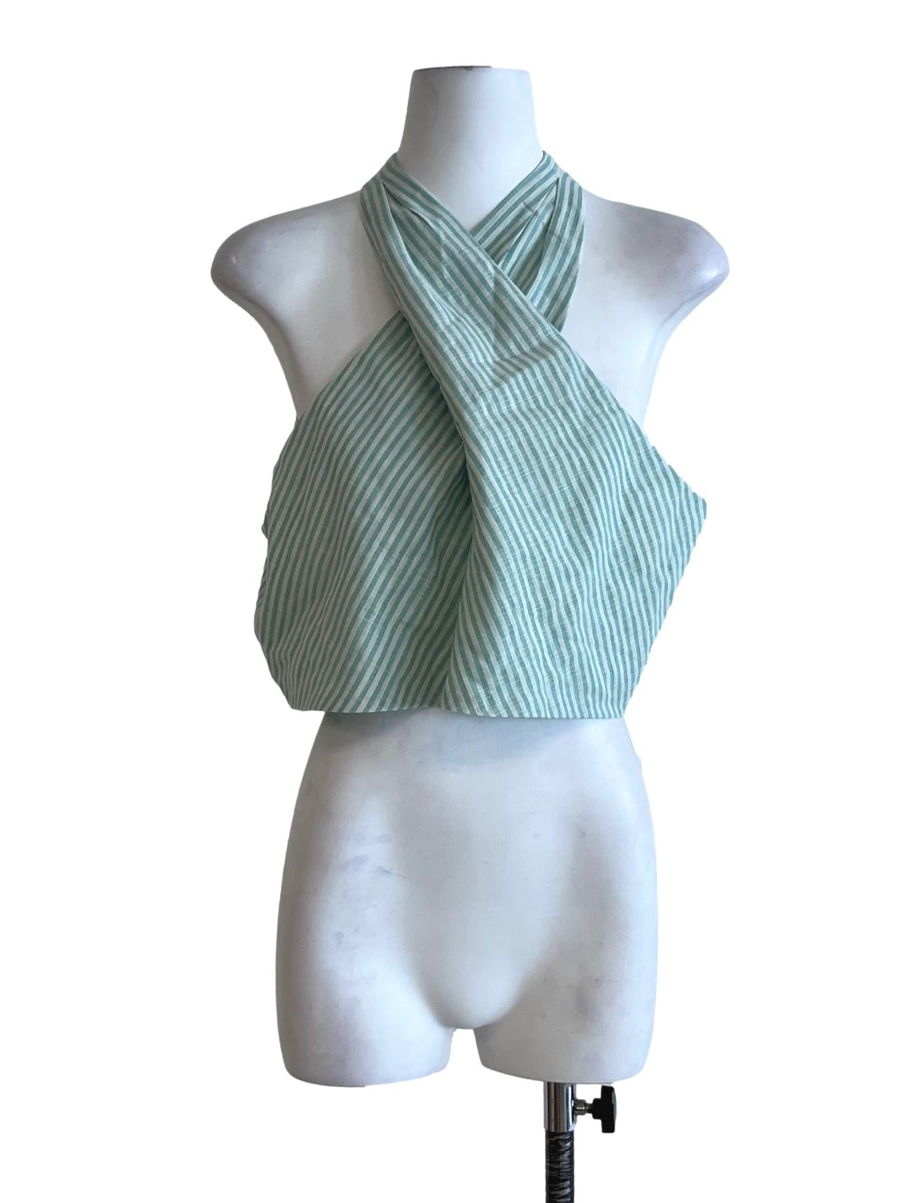 Mint Green Bengal Stripe Sleeveless Top LB