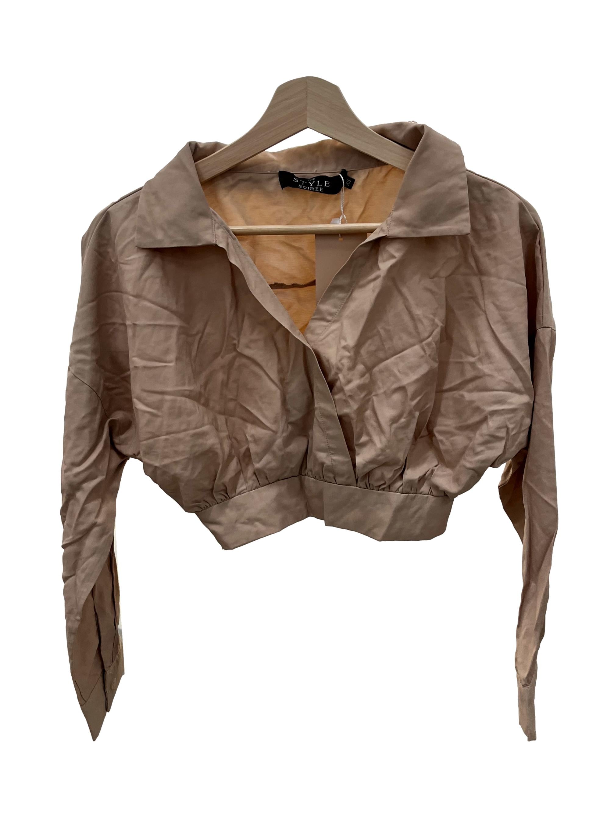 Peanut Brown Batwing Top