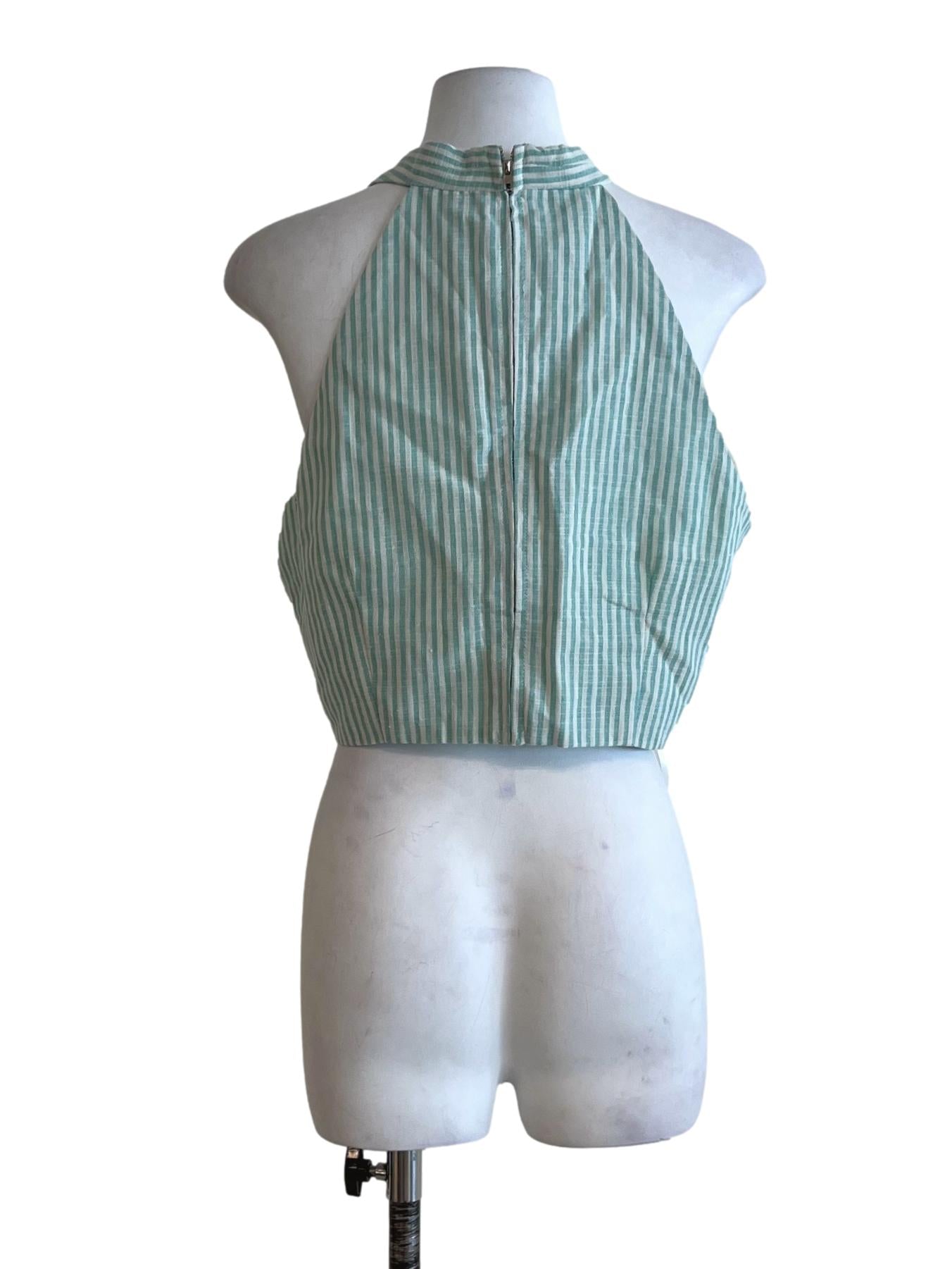 Mint Green Bengal Stripe Sleeveless Top LB