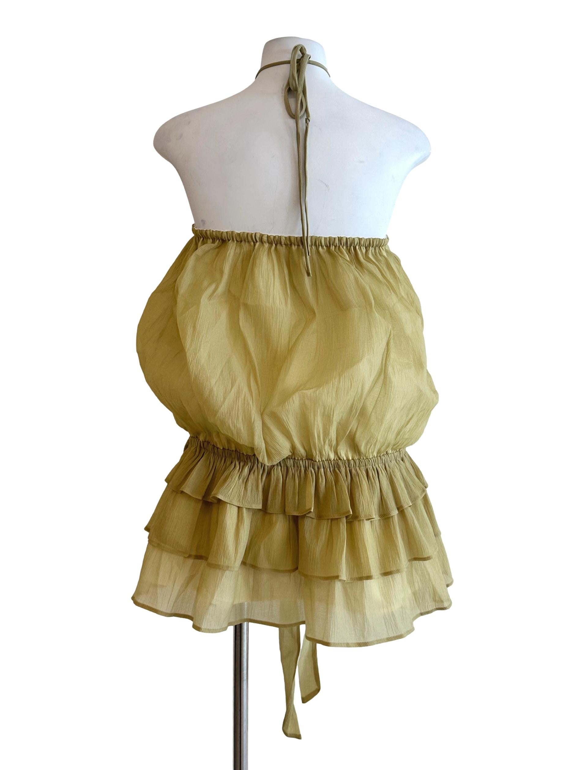 Lime Green Halter Strap Mini Dress