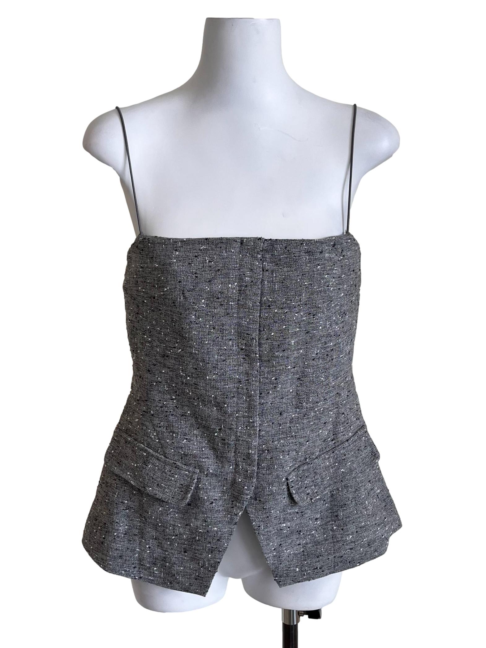 Fossil Grey Spaghetti Strap Sleeveless Top