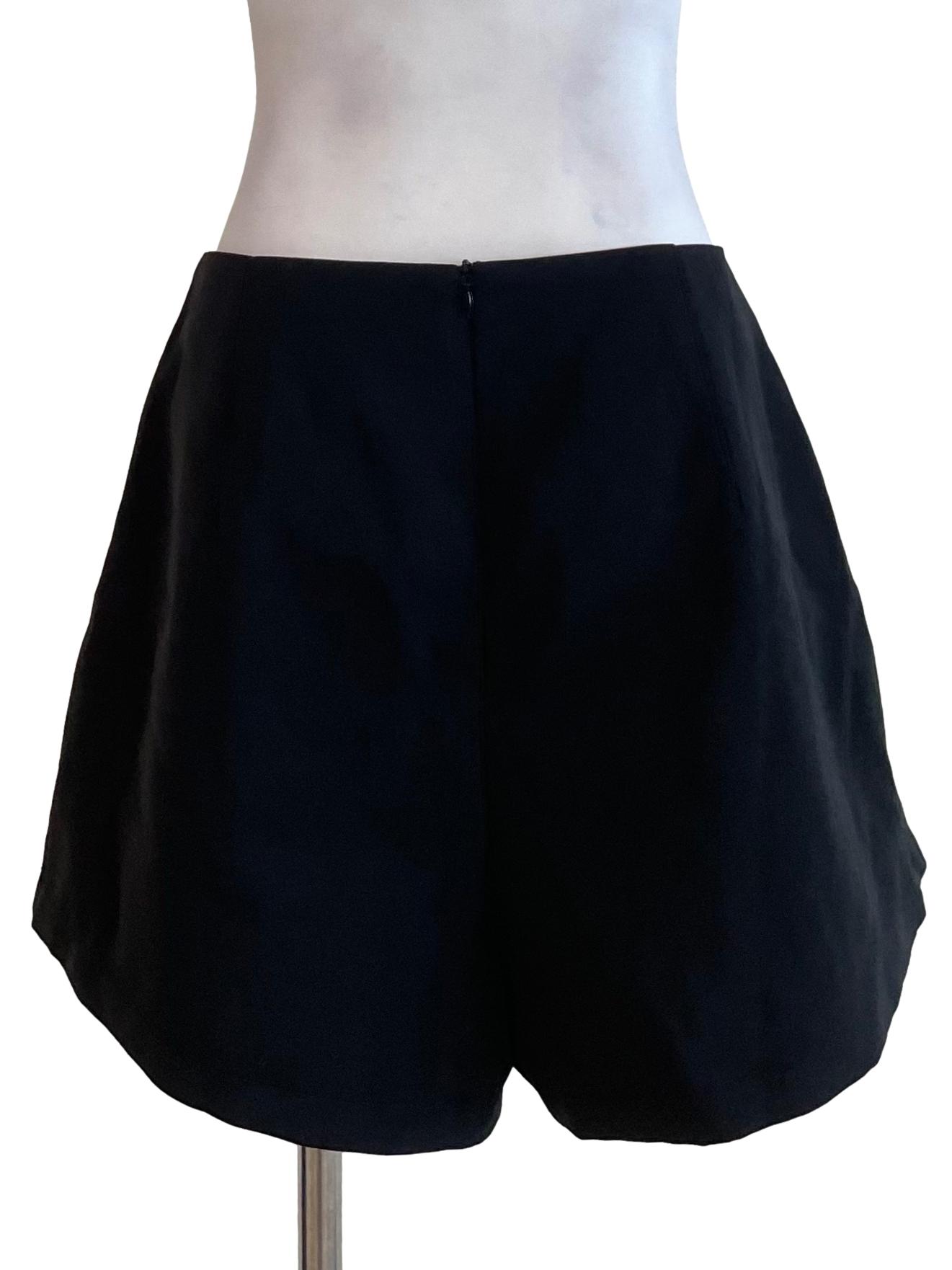 Black Draped Mini Skort