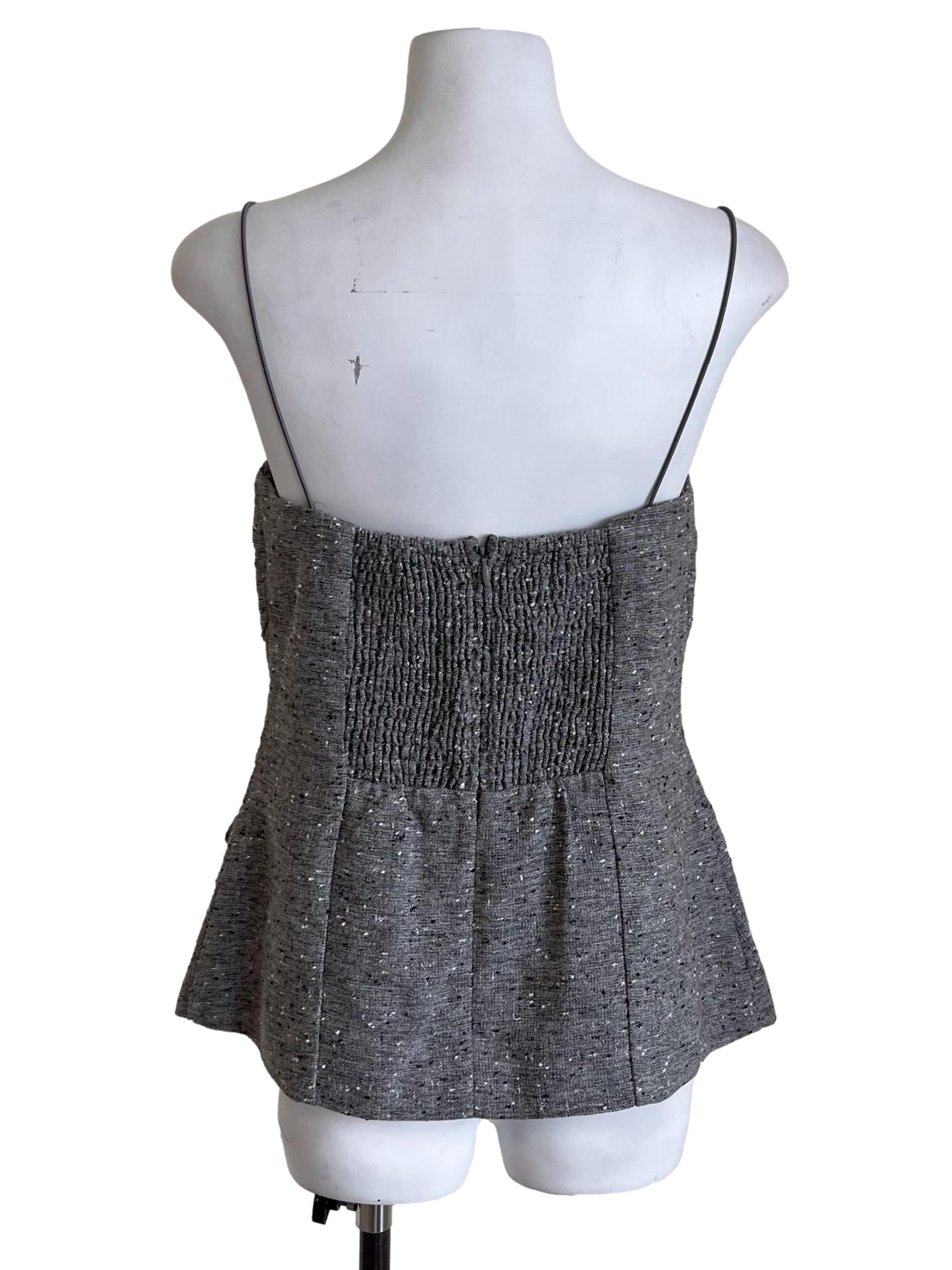 Fossil Grey Spaghetti Strap Sleeveless Top