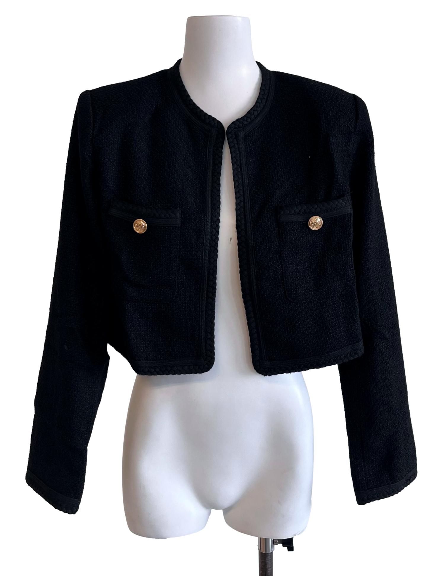 Jade Black Tweed Jacket
