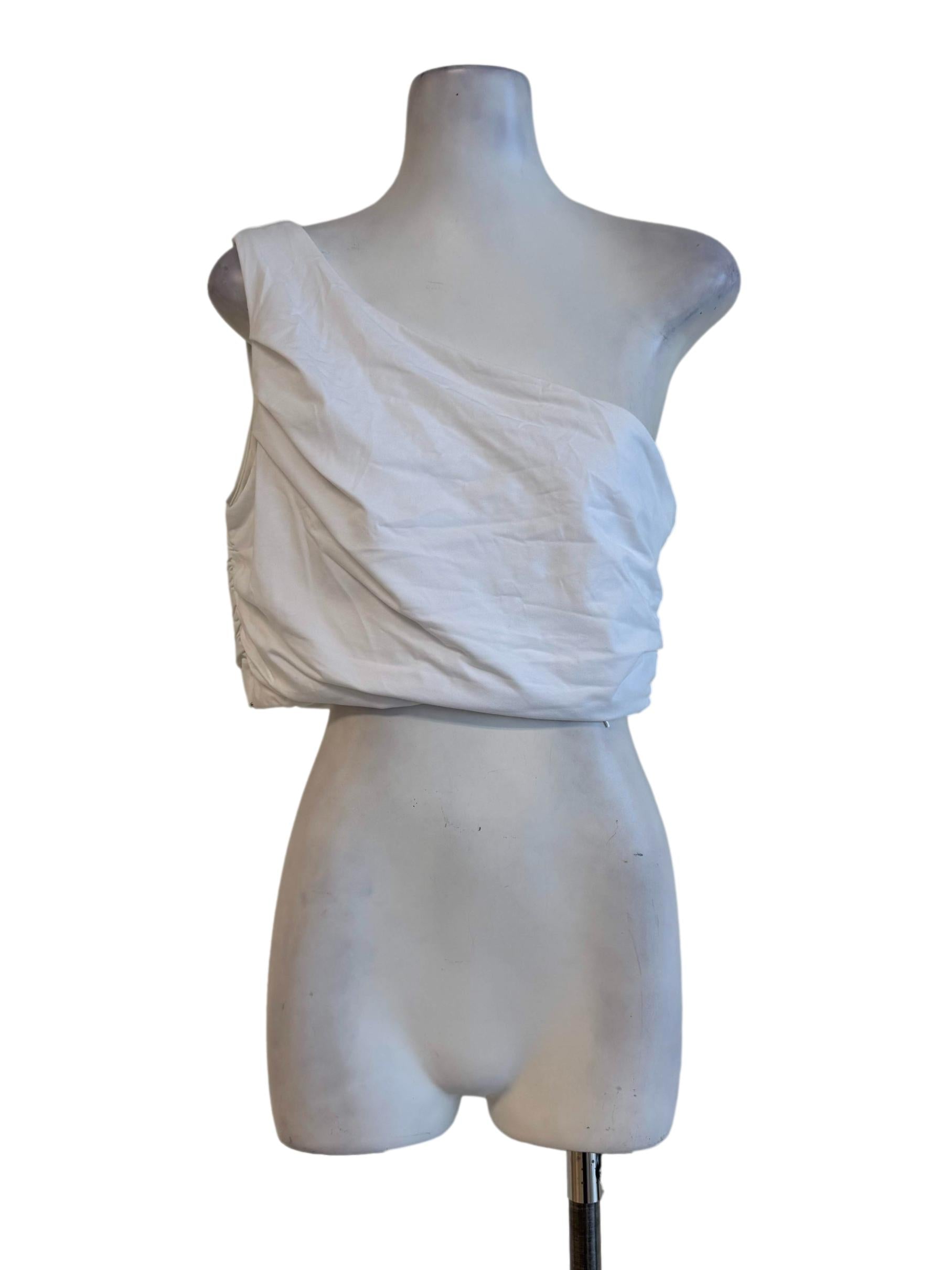 Super White Toga Crop Top