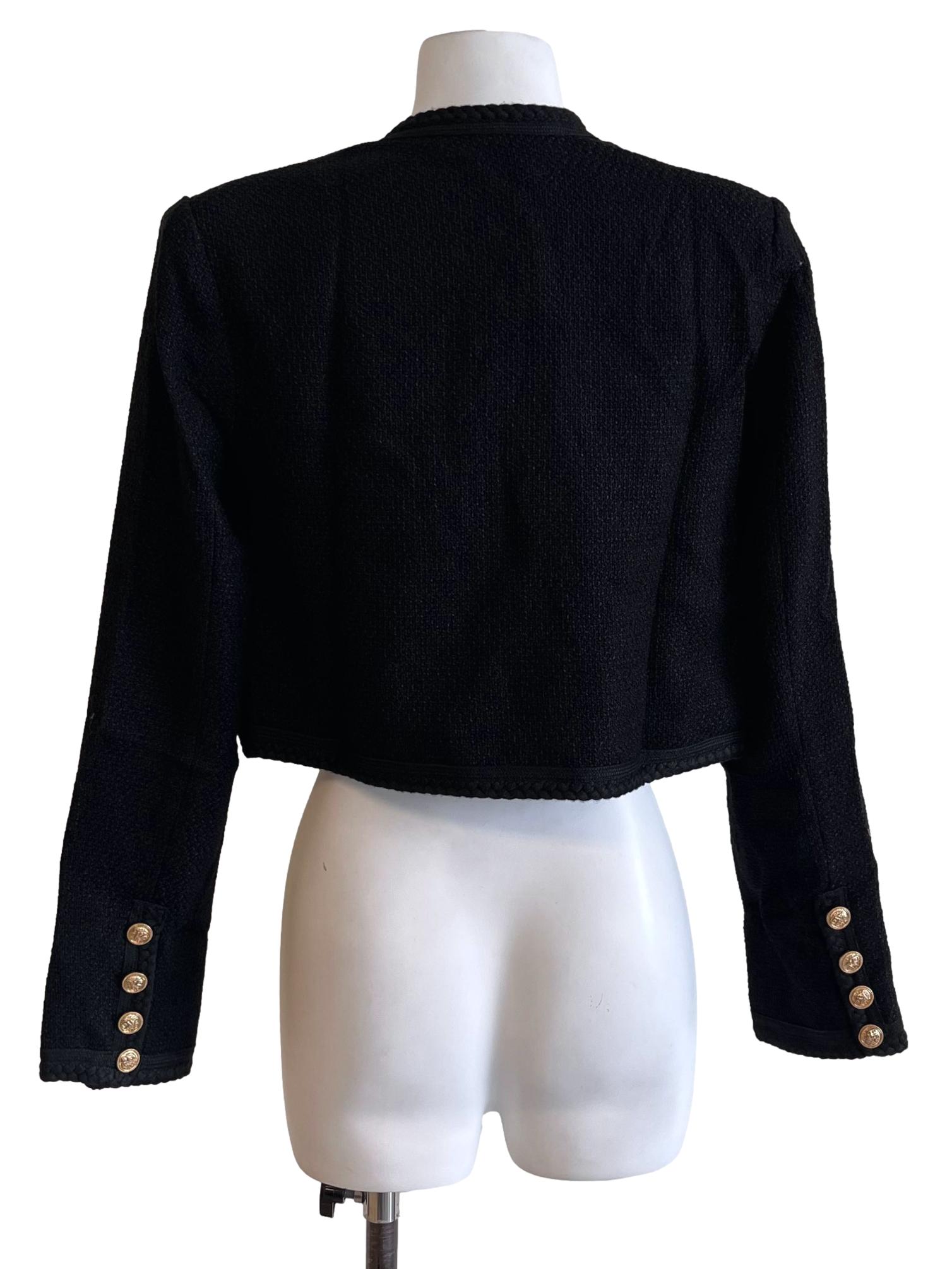 Jade Black Tweed Jacket