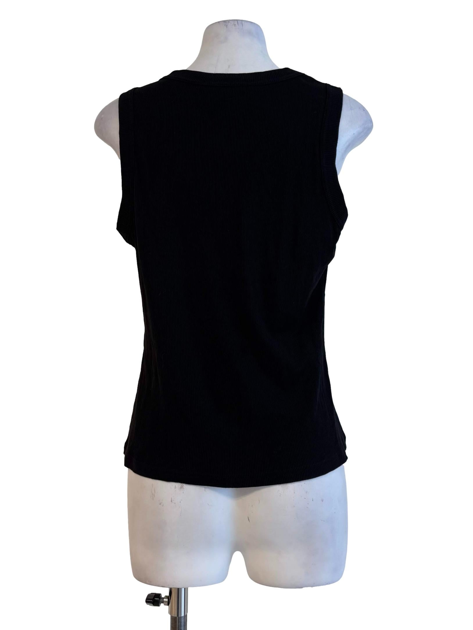 Textured Black Round Neck Top