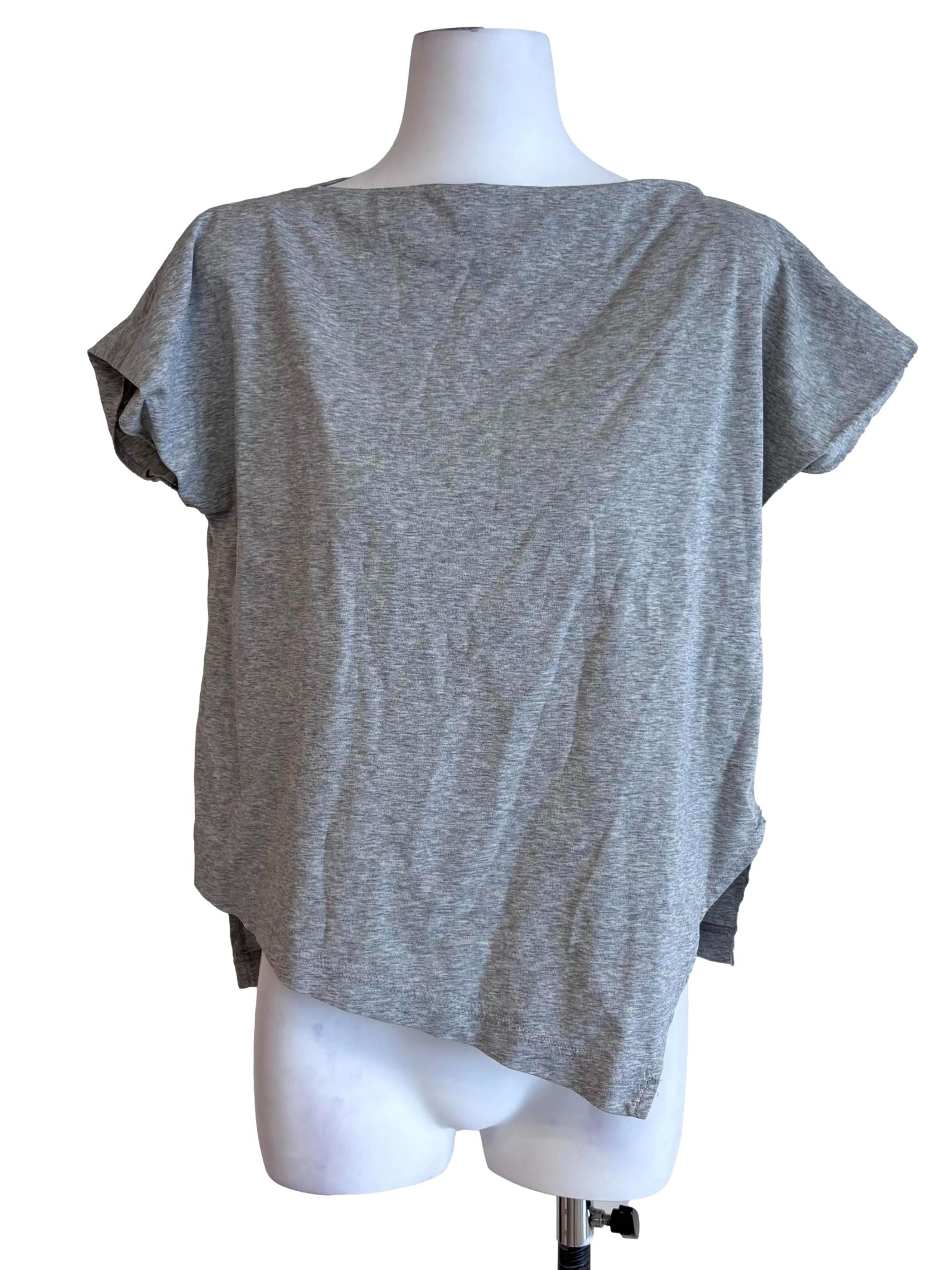 Fossil Grey Asymmetric Cowl Neck Top