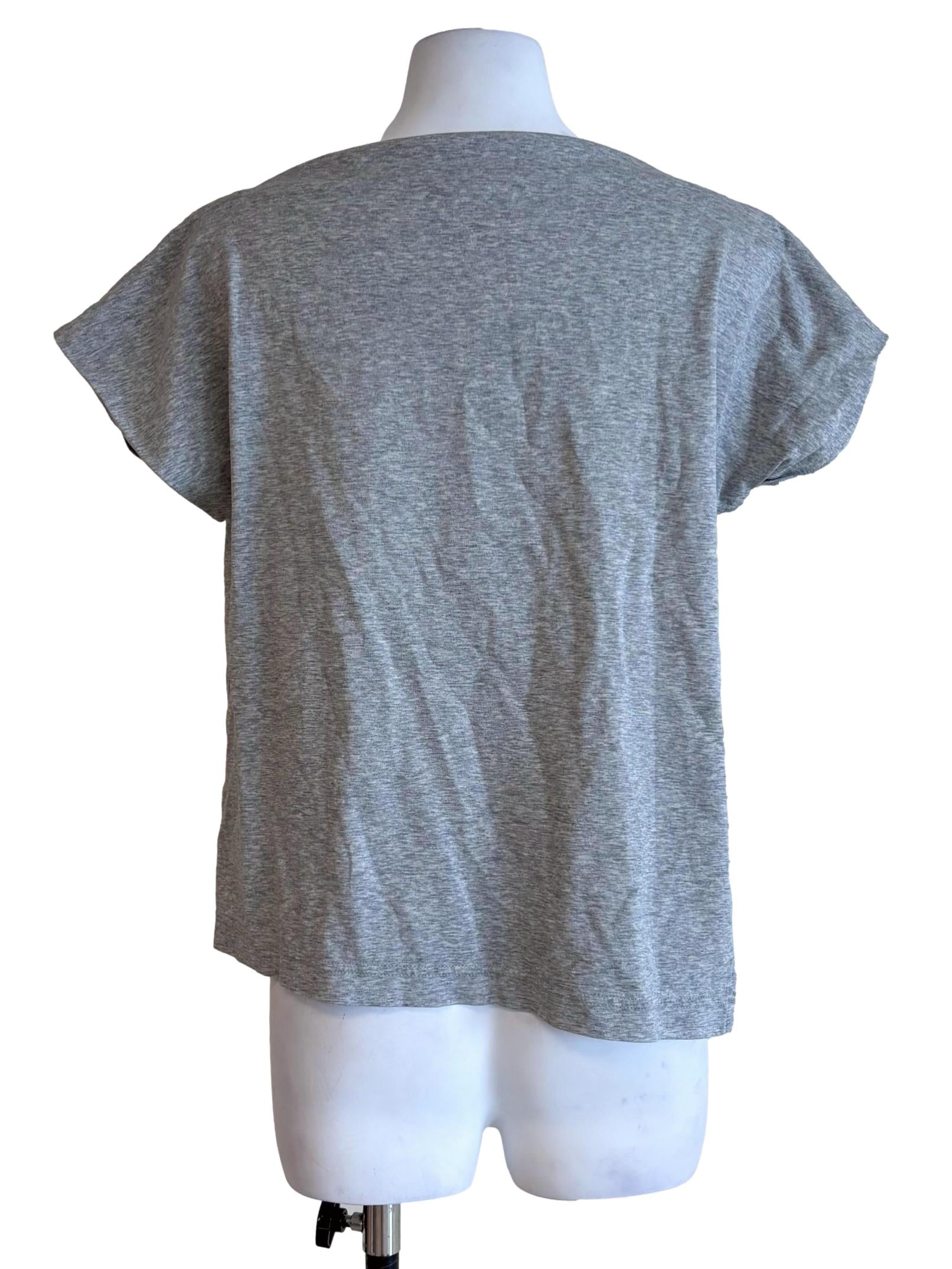 Fossil Grey Asymmetric Cowl Neck Top