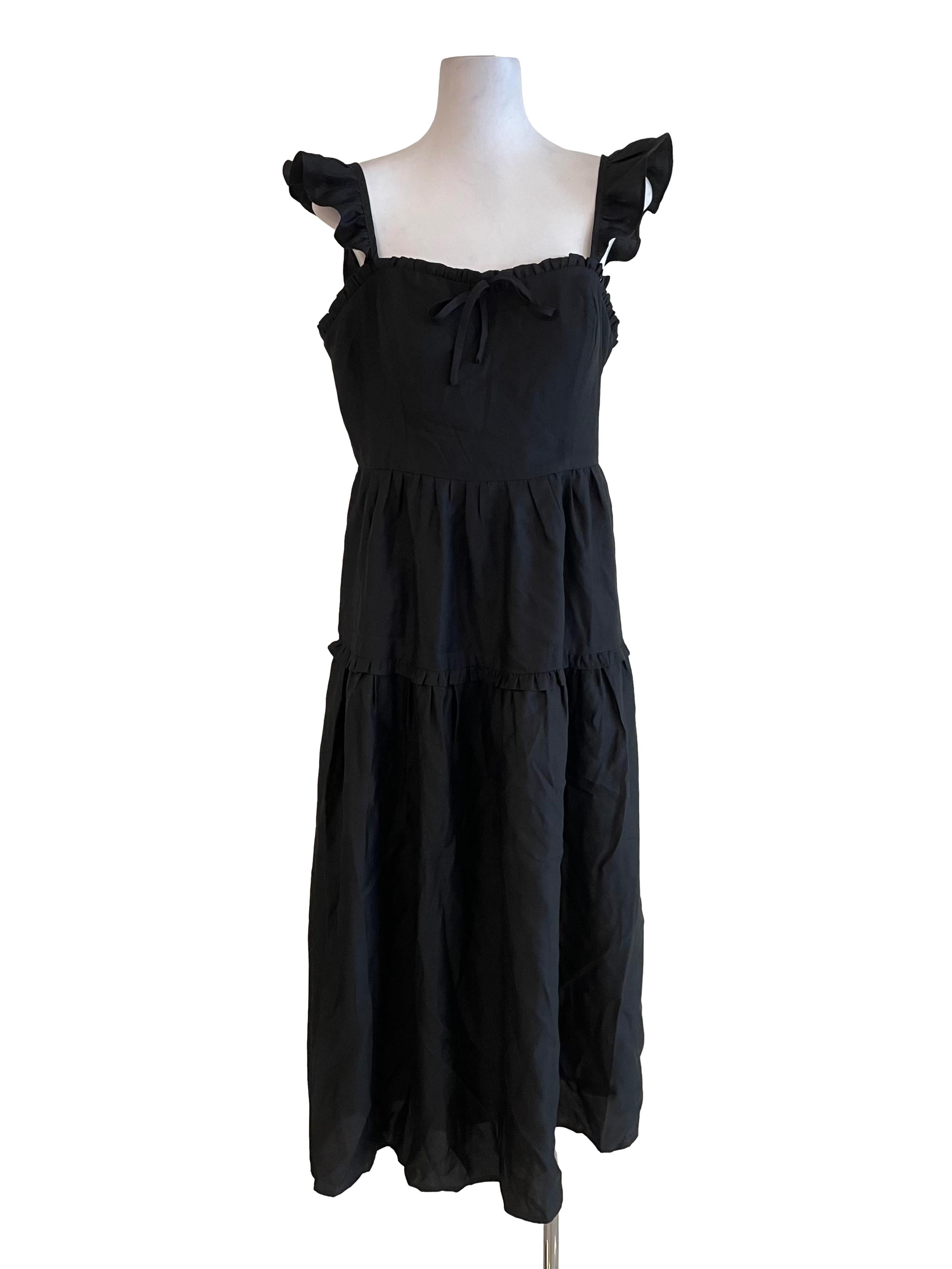 Black Ruffled Sweetheart Dress