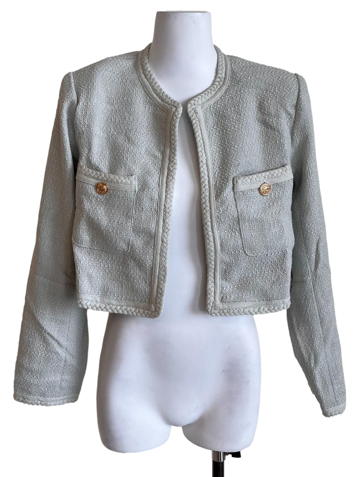 Light Sage Green Tweed Jacket