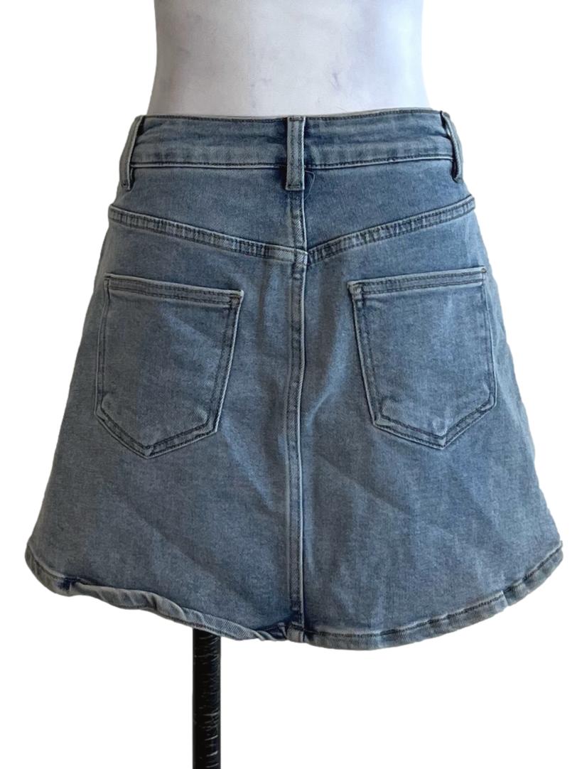 Sky Blue High-Waisted Skirt
